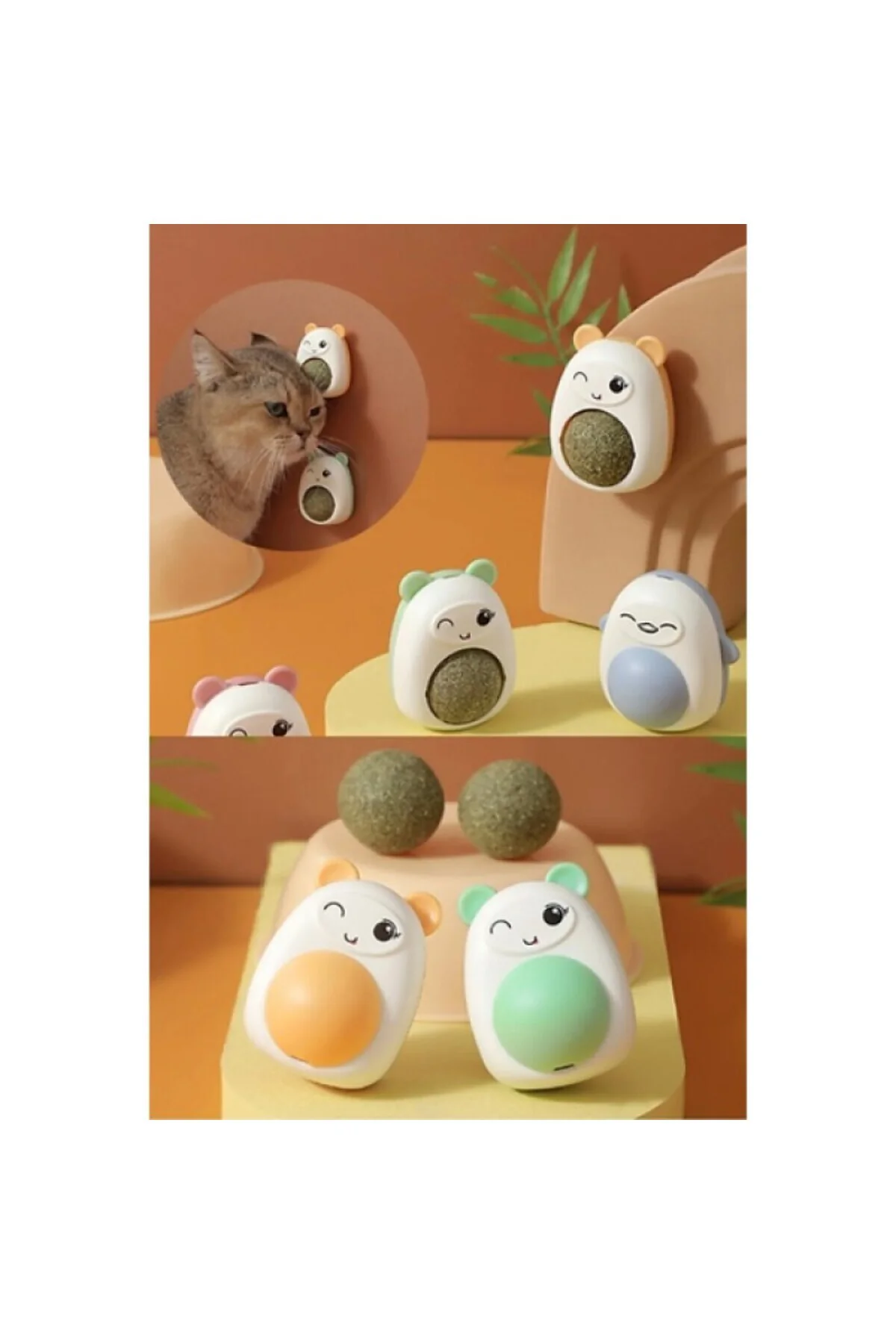 Yapışkanlı Catnipli Kedi Oyuncağı Yenilebilir Kedi Nanesi Yalama 