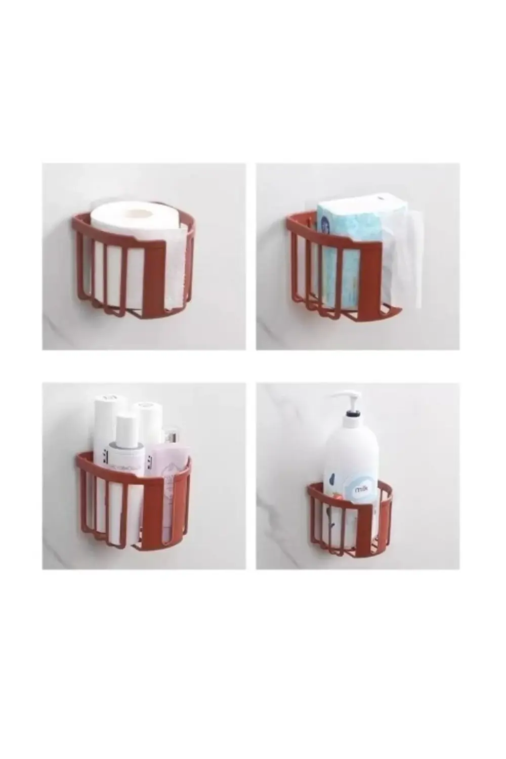 Yapışkanlı Çok Fonksiyonlu Banyo Organizeri BEYAZ