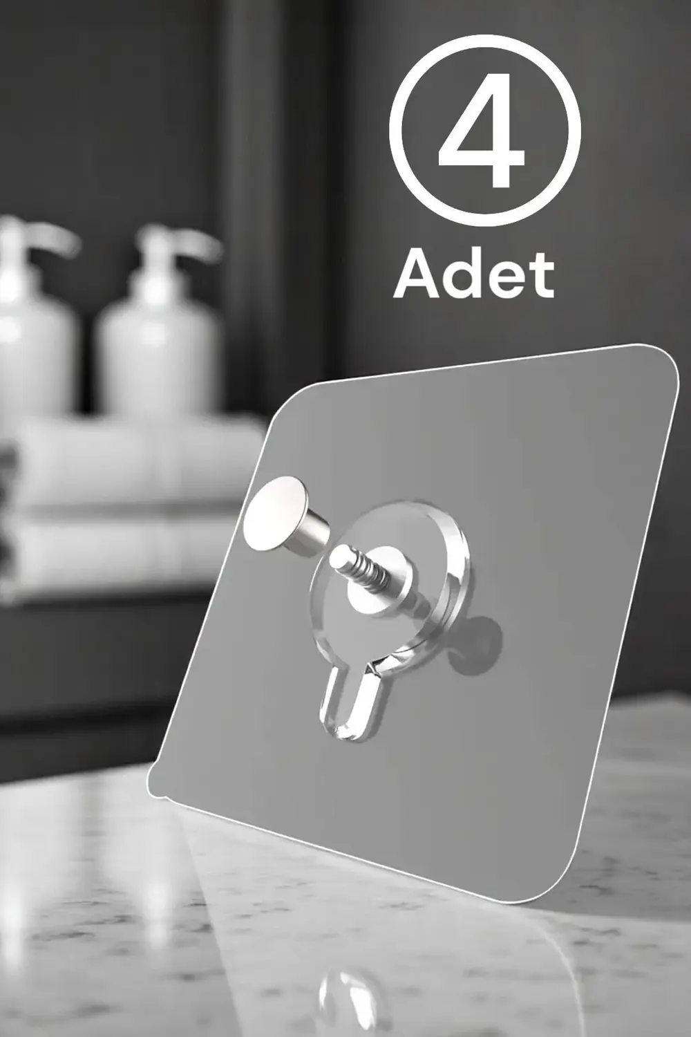 Yapışkanlı Duvar Vidası 4 Adet Çerçeve Askısı Vidalı Tırnak Kanca