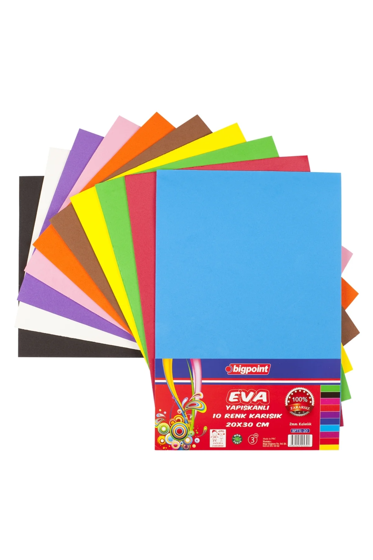 Yapışkanlı Eva 20x30cm Karışık 10 Renk