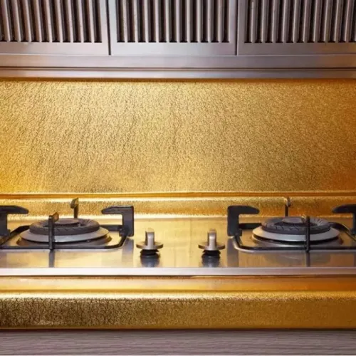 Yapışkanlı Gold Mutfak Tezgah Folyosu 40cm x 1 Metre Isıya Dayanı