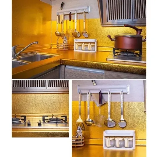 Yapışkanlı Gold Mutfak Tezgah Folyosu 40cm x 1 Metre Isıya Dayanı