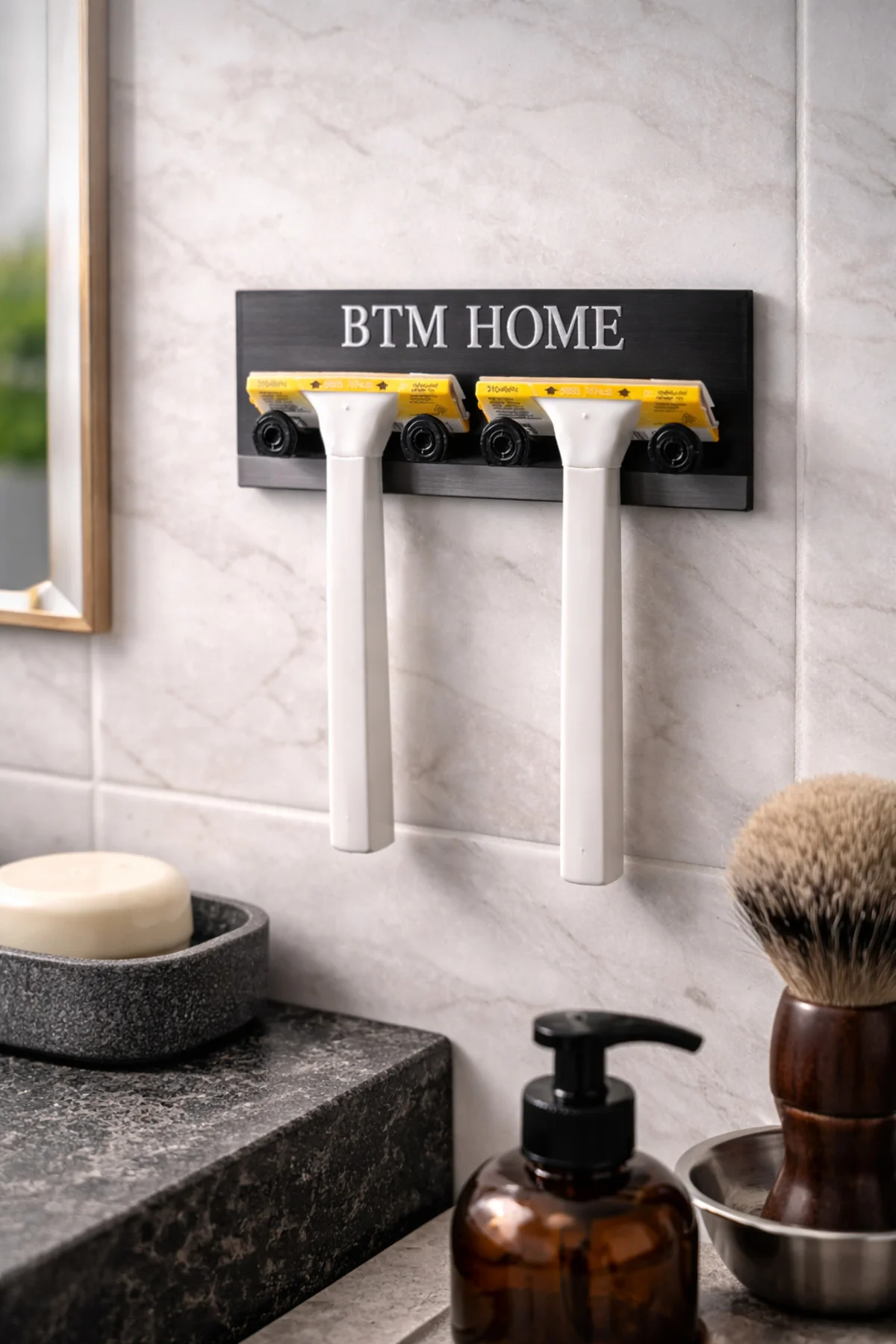 Yapışkanlı Jilet Standı – Delmesiz Banyo Jilet Tutucu Permatik As