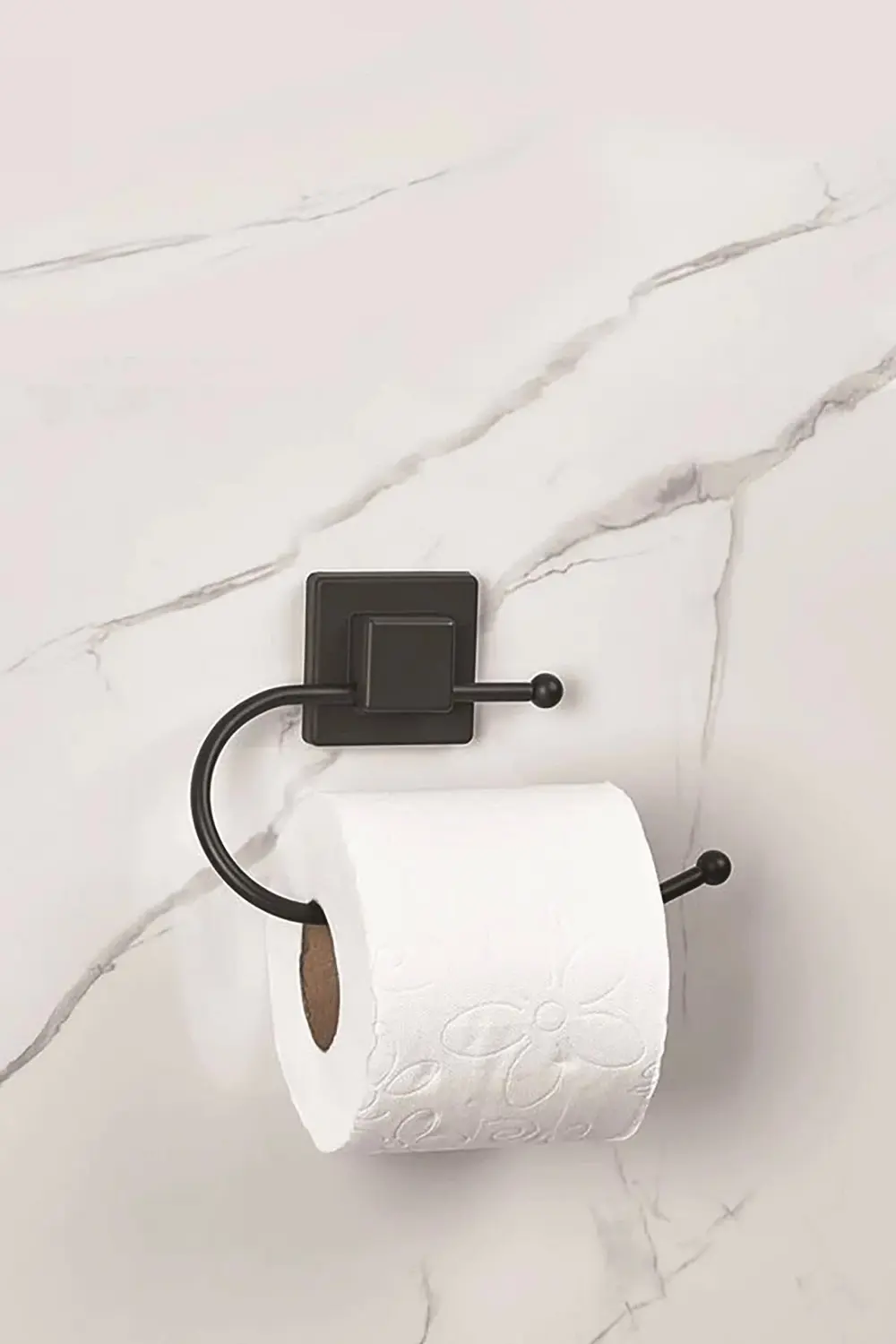 Yapışkanlı Kare Başlıklı Siyah Tuvalet Kağıtlığı