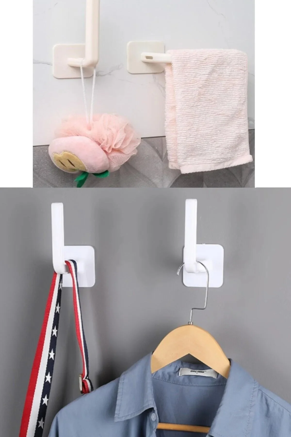 Yapışkanlı L Şeklinde Havlu Askısı Mutfak Banyo Takı Kupa Kapak B