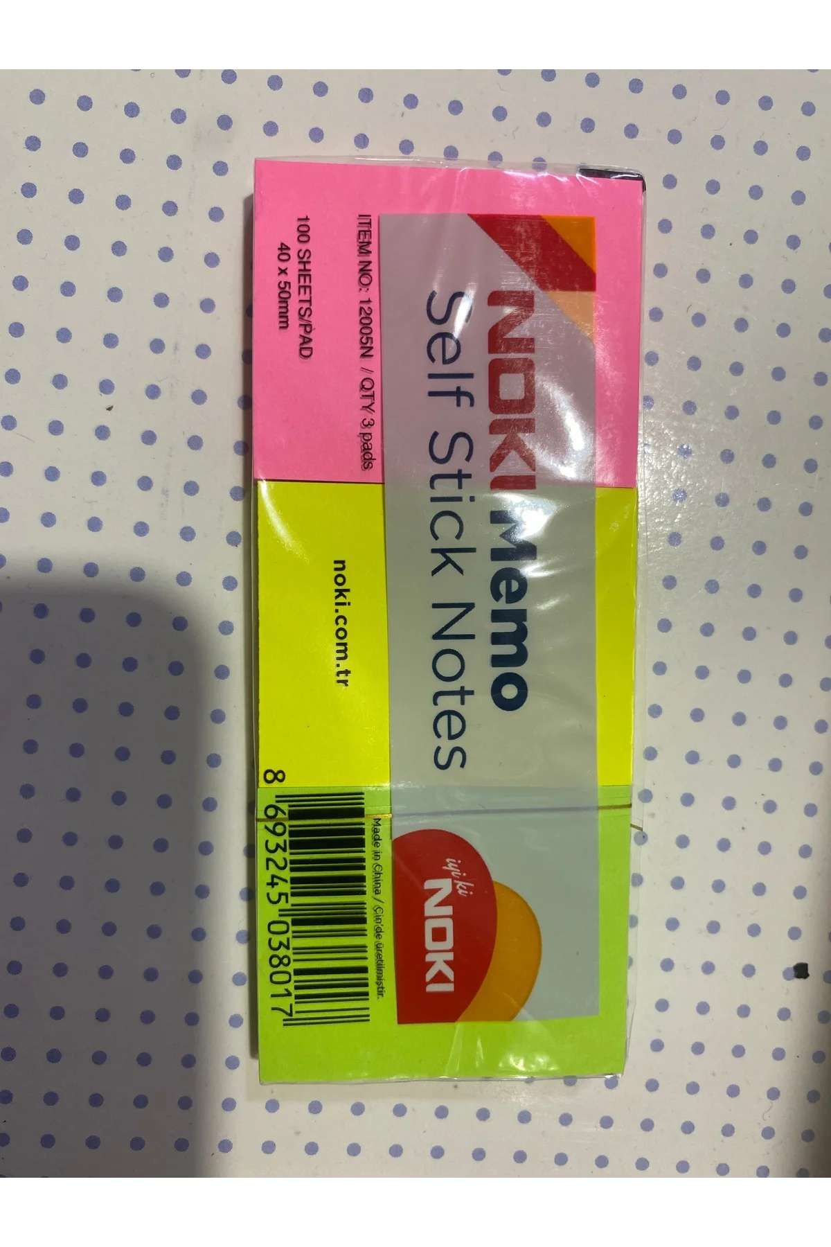 Yapışkanlı Not Kağıdı 38x51 mm 100 Yaprak x 3 Adet Karışık Neon 3
