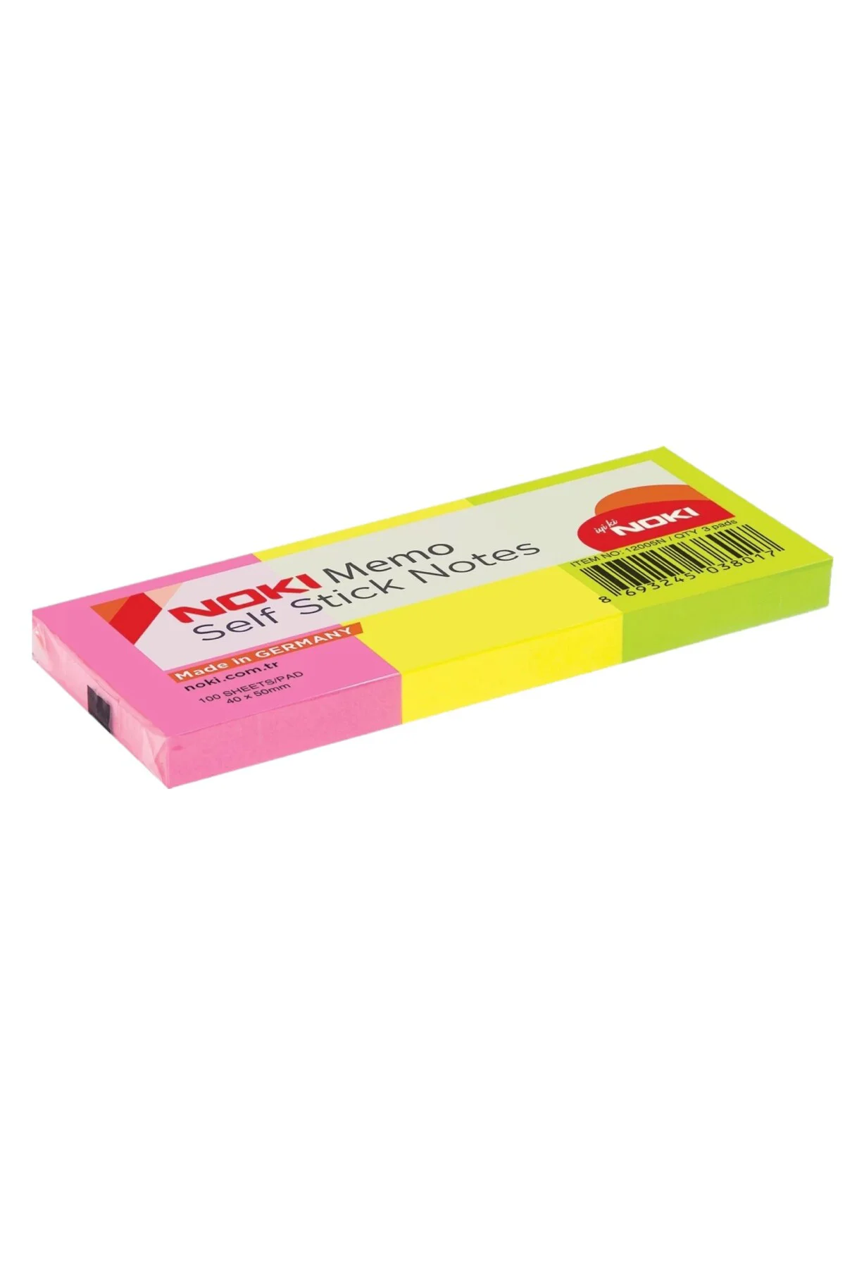 Yapışkanlı Not Kağıdı 38x51 mm 100 Yaprak x 3 Adet Karışık Neon 3