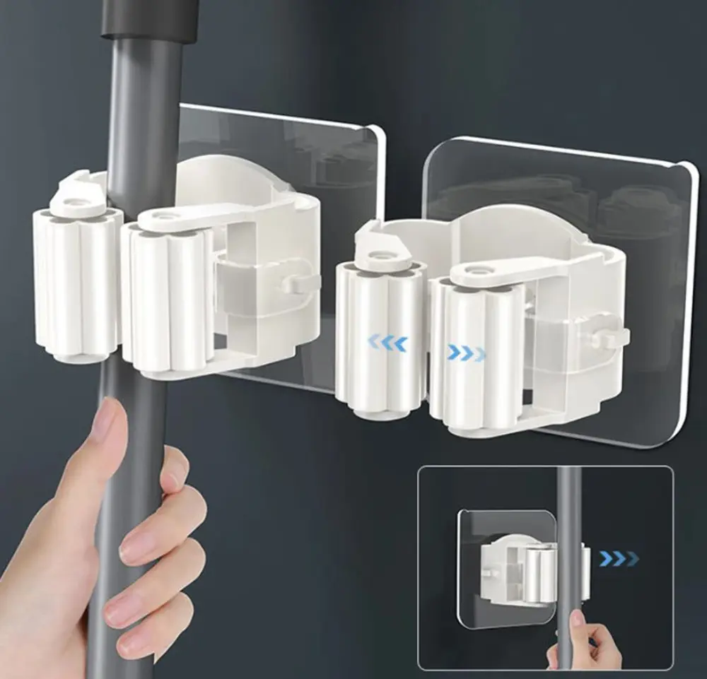 Yapışkanlı Pratik Mop Tutucu 4 Adet Beyaz Yapışkanlı Pratik Mop Tutucu 4 Adet Beyaz