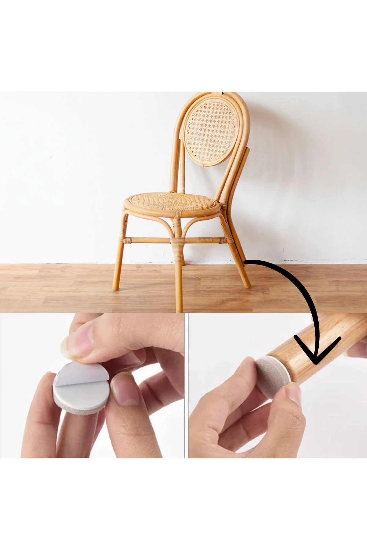 Yapışkanlı Sandalye Koltuk Mobilya Ayak Keçesi Zemin Koruyucu Keç