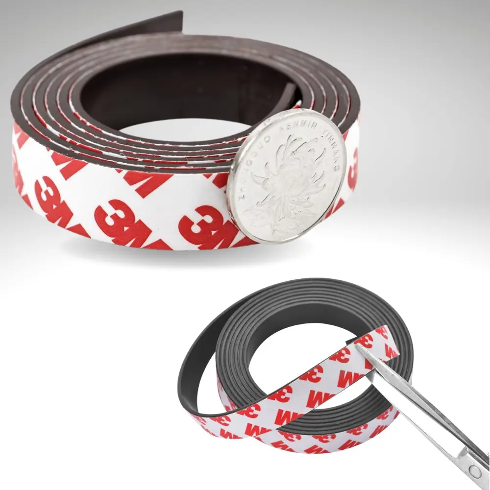 Yapışkanlı Şerit Mıknatıs Magnet Kes Kullan Güçlü Sağlam Rulo Çık