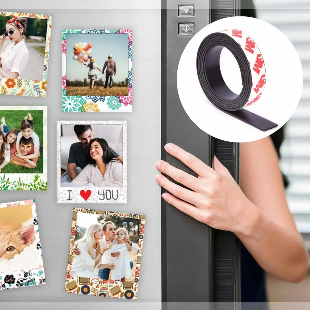 Yapışkanlı Şerit Mıknatıs Magnet Kes Kullan Güçlü Sağlam Rulo Çık