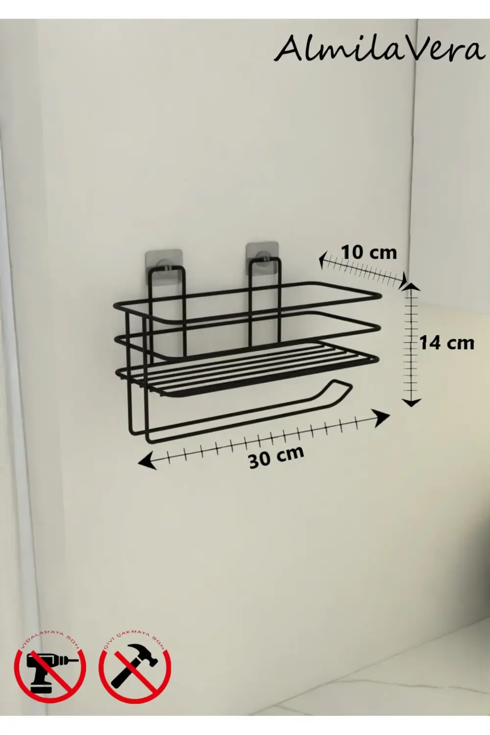 Yapışkanlı Siyah Raflı Kağıt Rulo Havluluk Peçetelik Havlu Kağılt