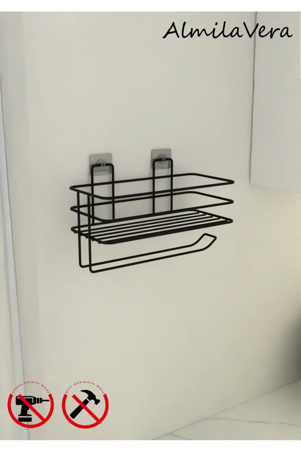 Yapışkanlı Siyah Raflı Kağıt Rulo Havluluk Peçetelik Havlu Kağılt