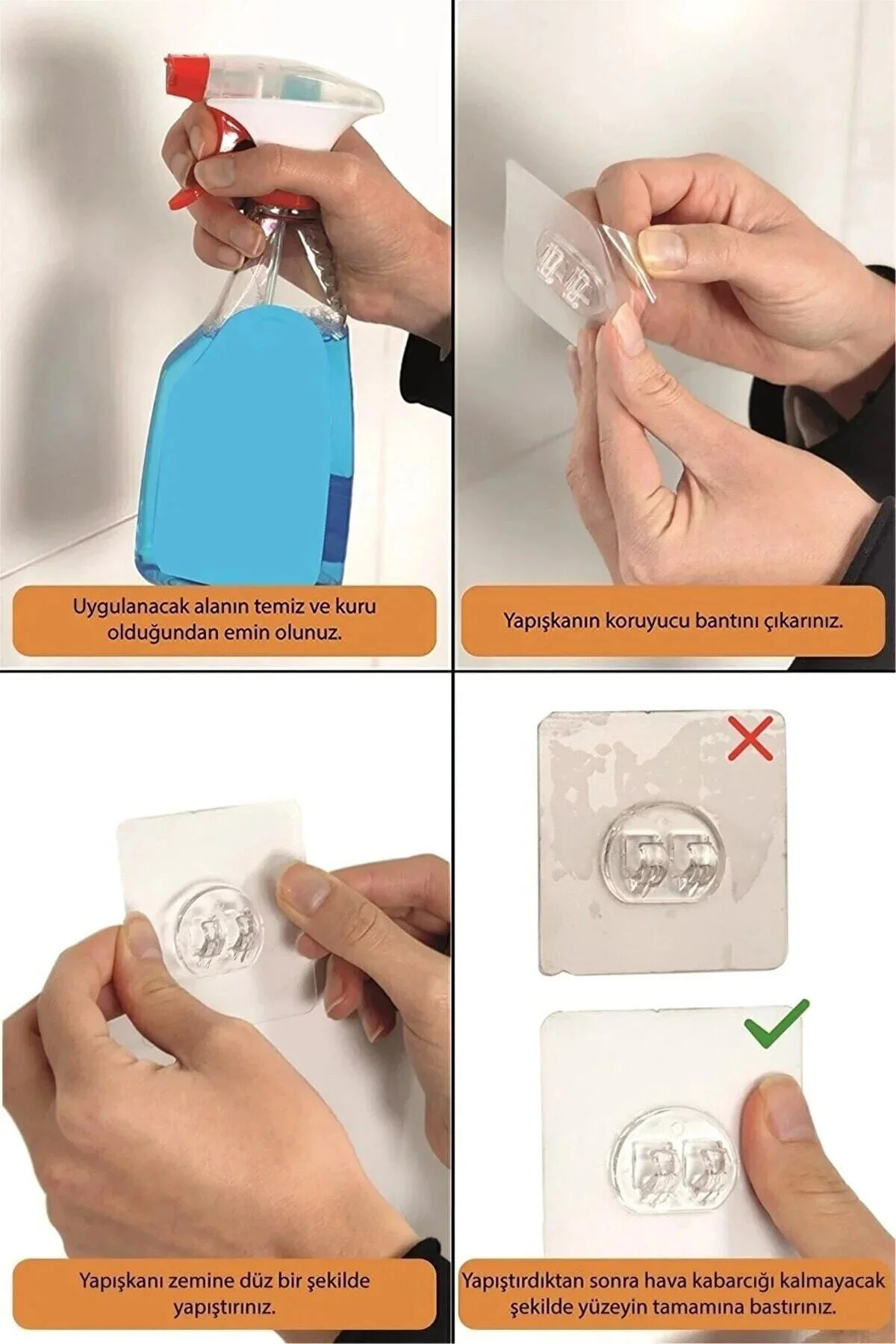 Yapışkanlı Siyah Tekli Çok Amaçlı Banyo / Mutfak Rafı 2 Adet