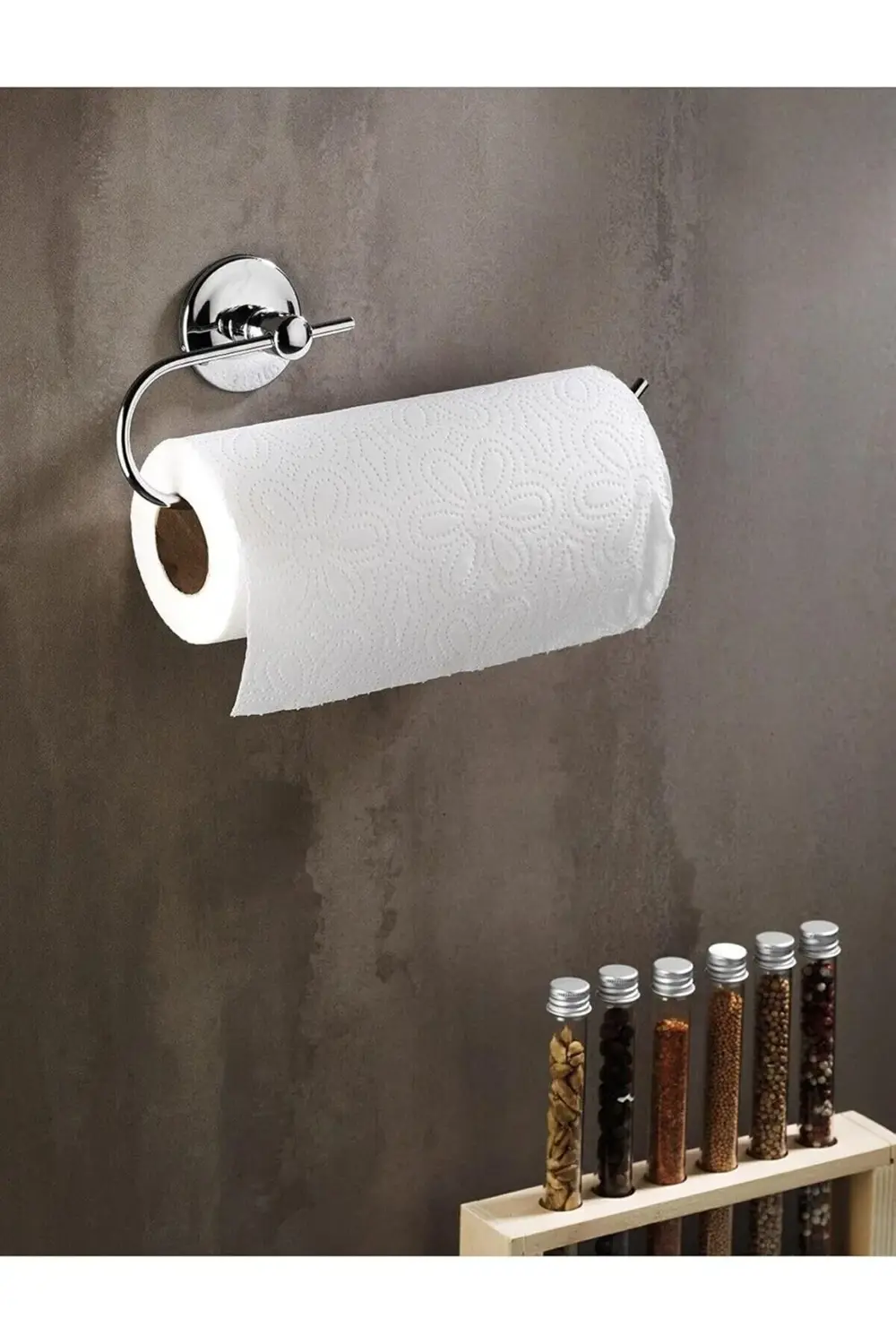 Yapışkanlı Solo Havlu Kağıdı Asacağı Solo Havluluk Krom S-110