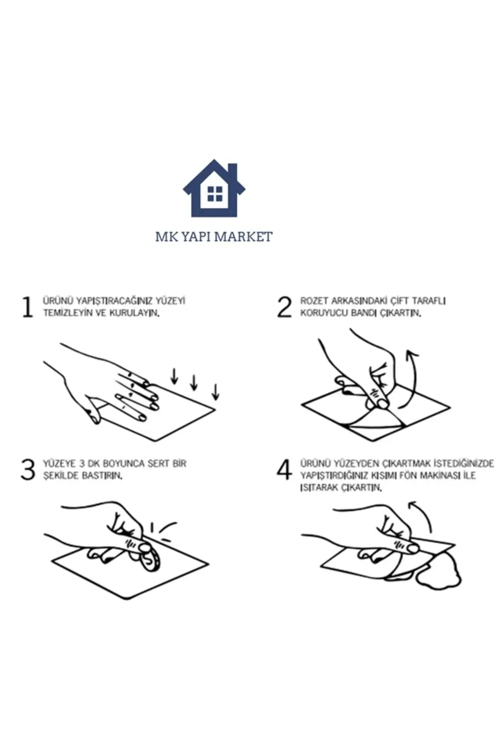 YAPIŞKANLI TEKLİ DİKDÖRTGEN RAF