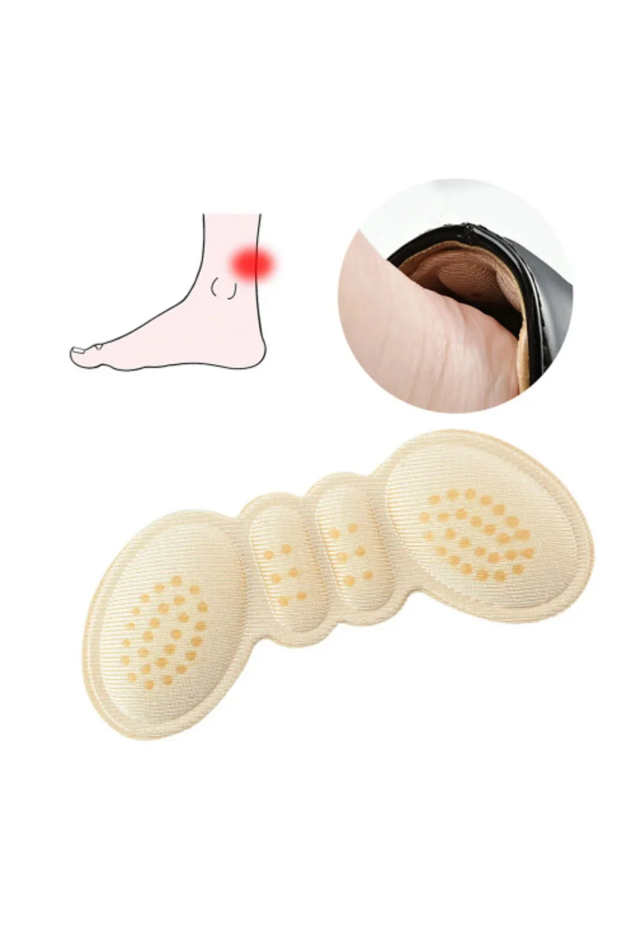 Yapışkanlı Topuk Pedi – Tabanlık, Sürtünme Önleyici, Ayakkabı Kon