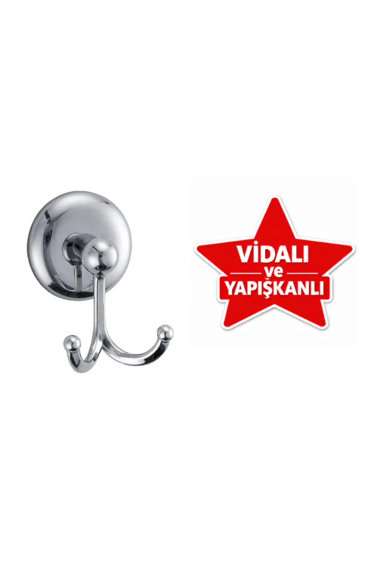 YAPIŞKANLI VE VİDALI KROM İKİLİ BORNOZLUK