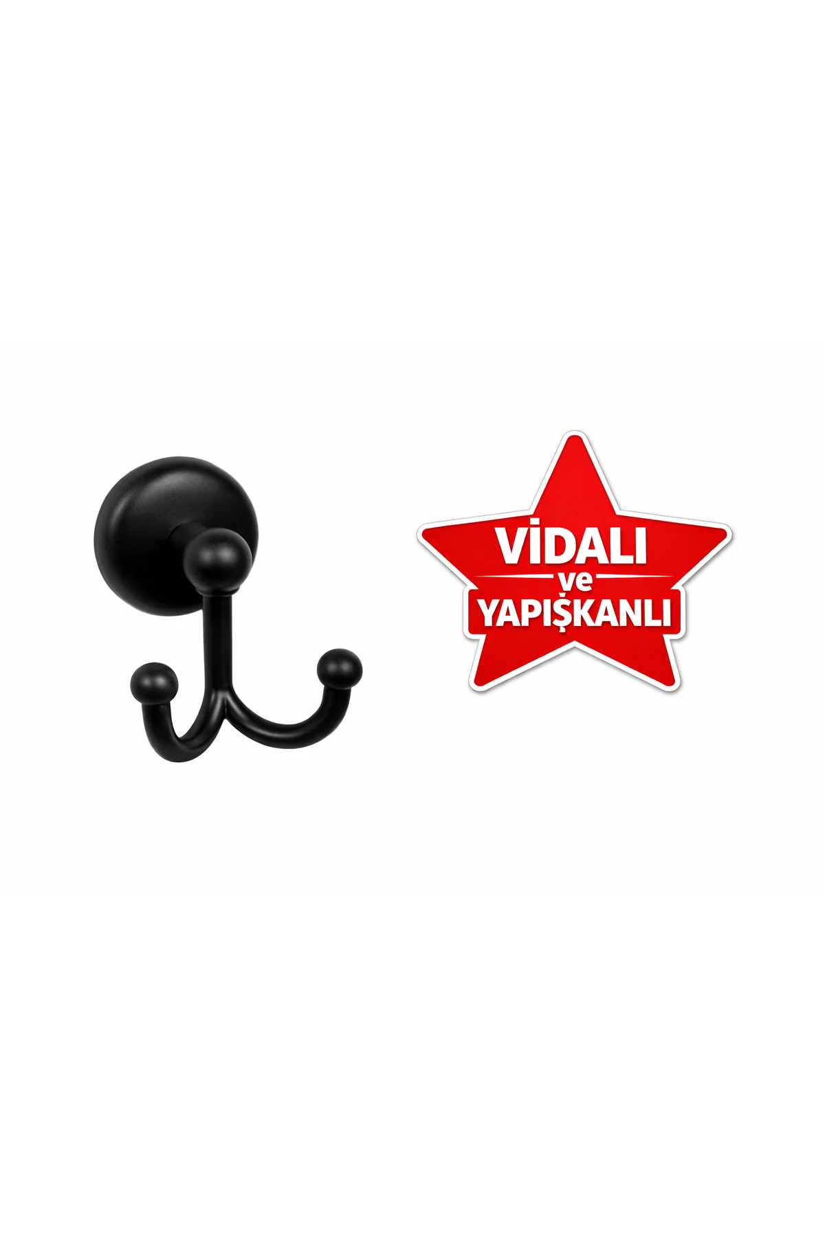 YAPIŞKANLI VE VİDALI SİYAH İKİLİ BORNOZLUK YAPIŞKANLI VE VİDALI SİYAH İKİLİ BORNOZLUK
