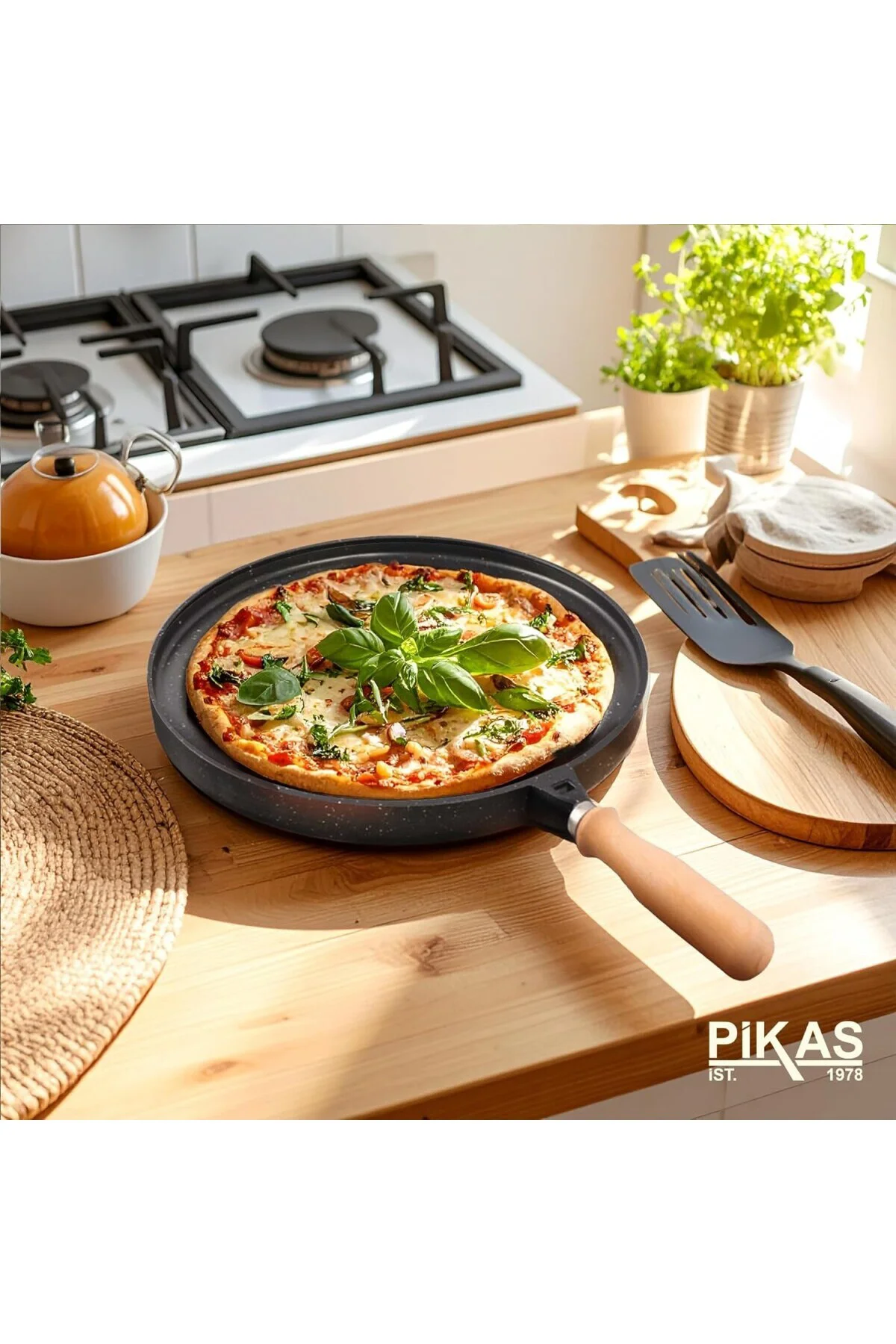 Yapışmaz Granit Tava | Fırına Uygun Pizza, Gözleme, Lahmacun ve I