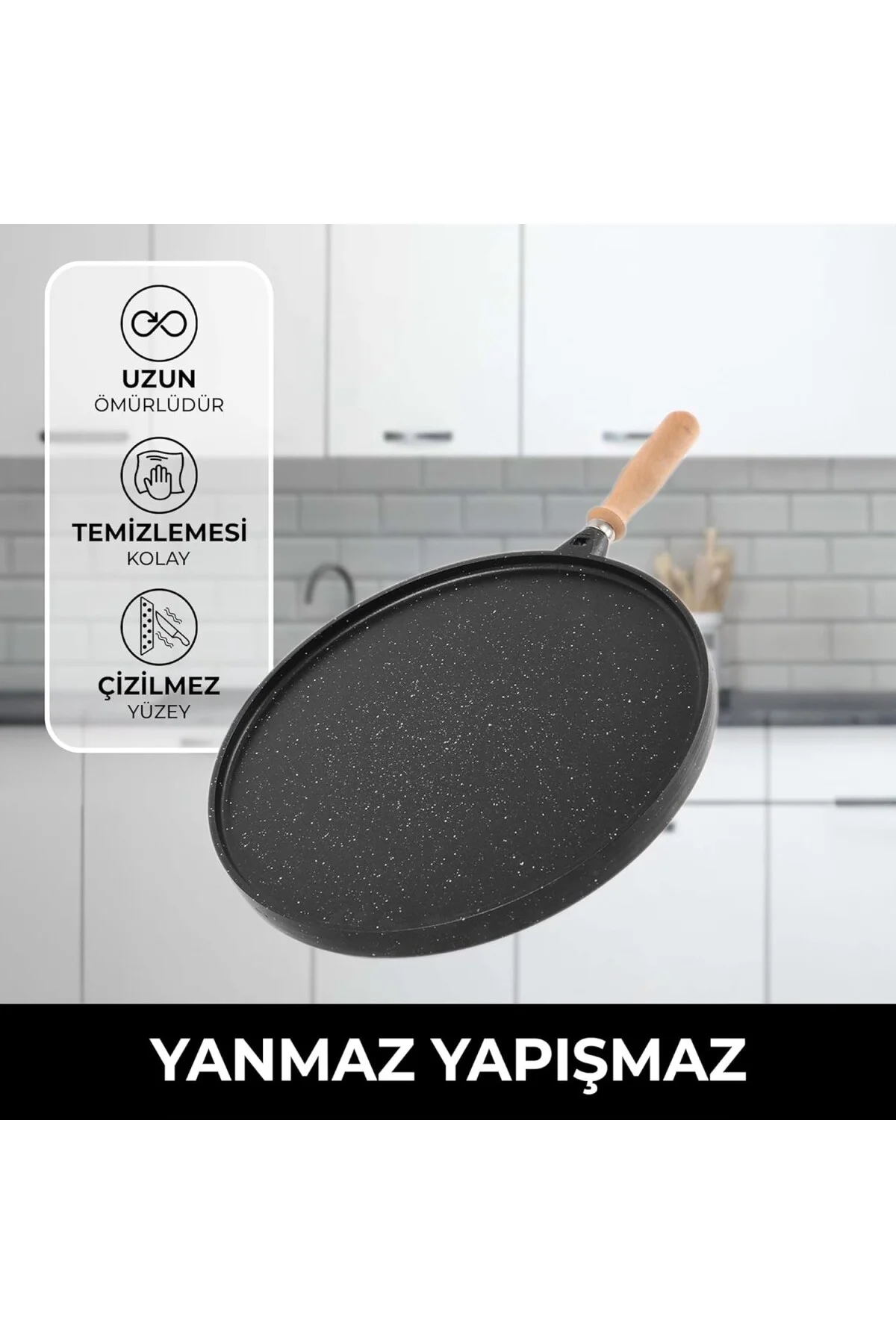 Yapışmaz Granit Tava | Fırına Uygun Pizza, Gözleme, Lahmacun ve I