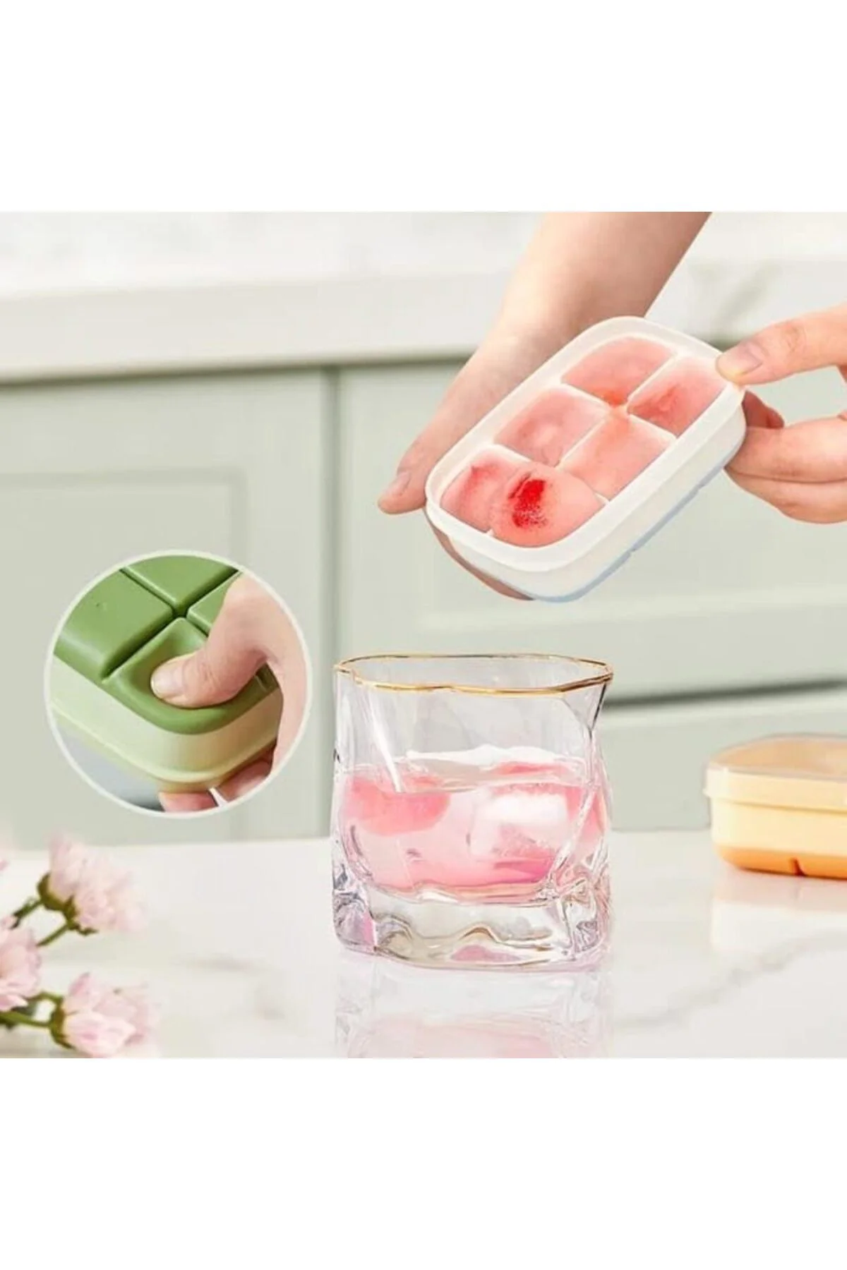 Yapışmaz Kapaklı Mini Buzluk – 6 Bölmeli, Kolay Çıkarılabilir Küp