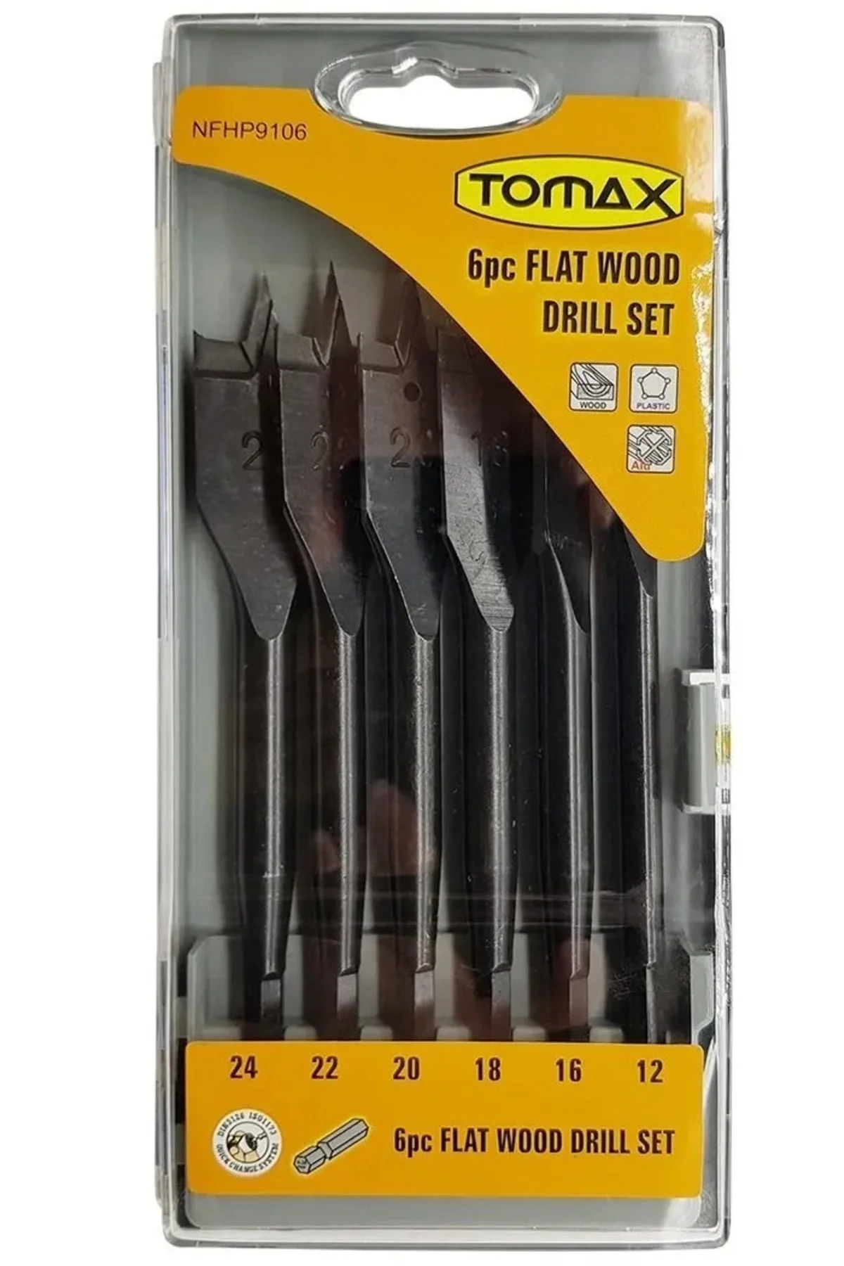 Yaprak Ahşap Matkap Ucu Takımı 12-24 Mm - 6 Parçalı Yaprak Ahşap Matkap Ucu Takımı 12-24 Mm - 6 Parçalı