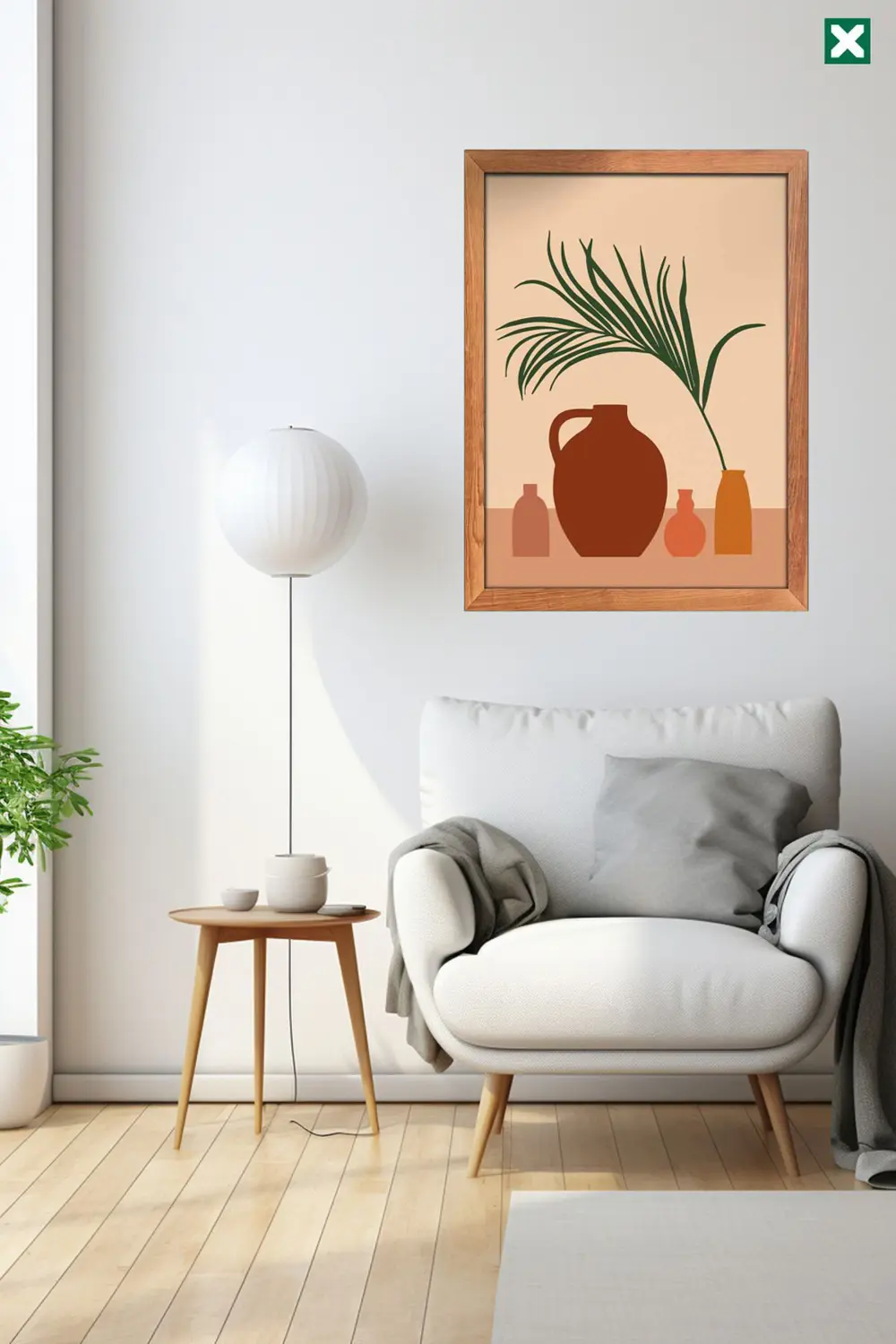 Yaprak Bohem 3' lü Set, Çerçeve Görünümlü Modern Mdf Tablo