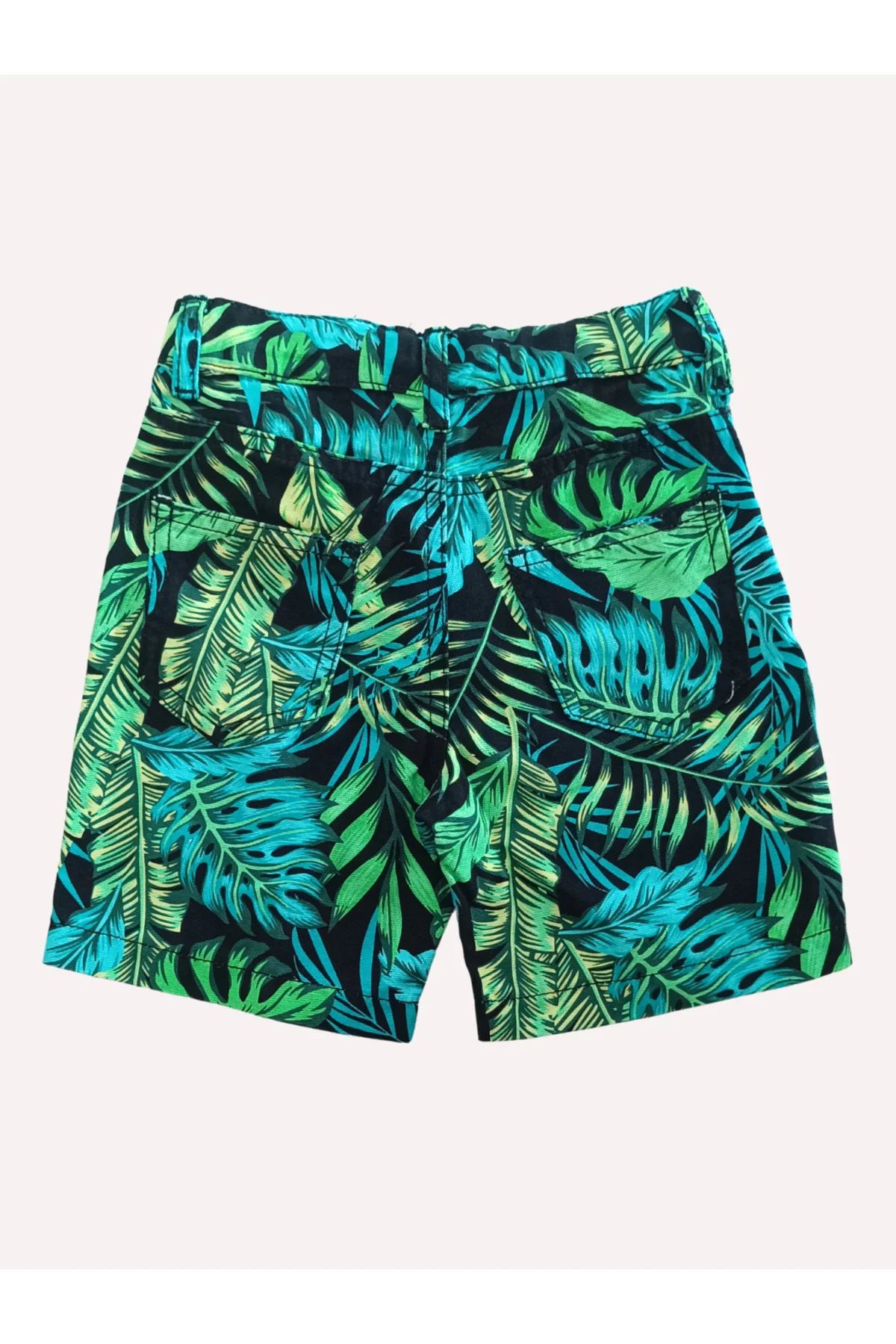 Yaprak Desenli 5 Cepli Kanvas Hawaii Erkek Çocuk Şort