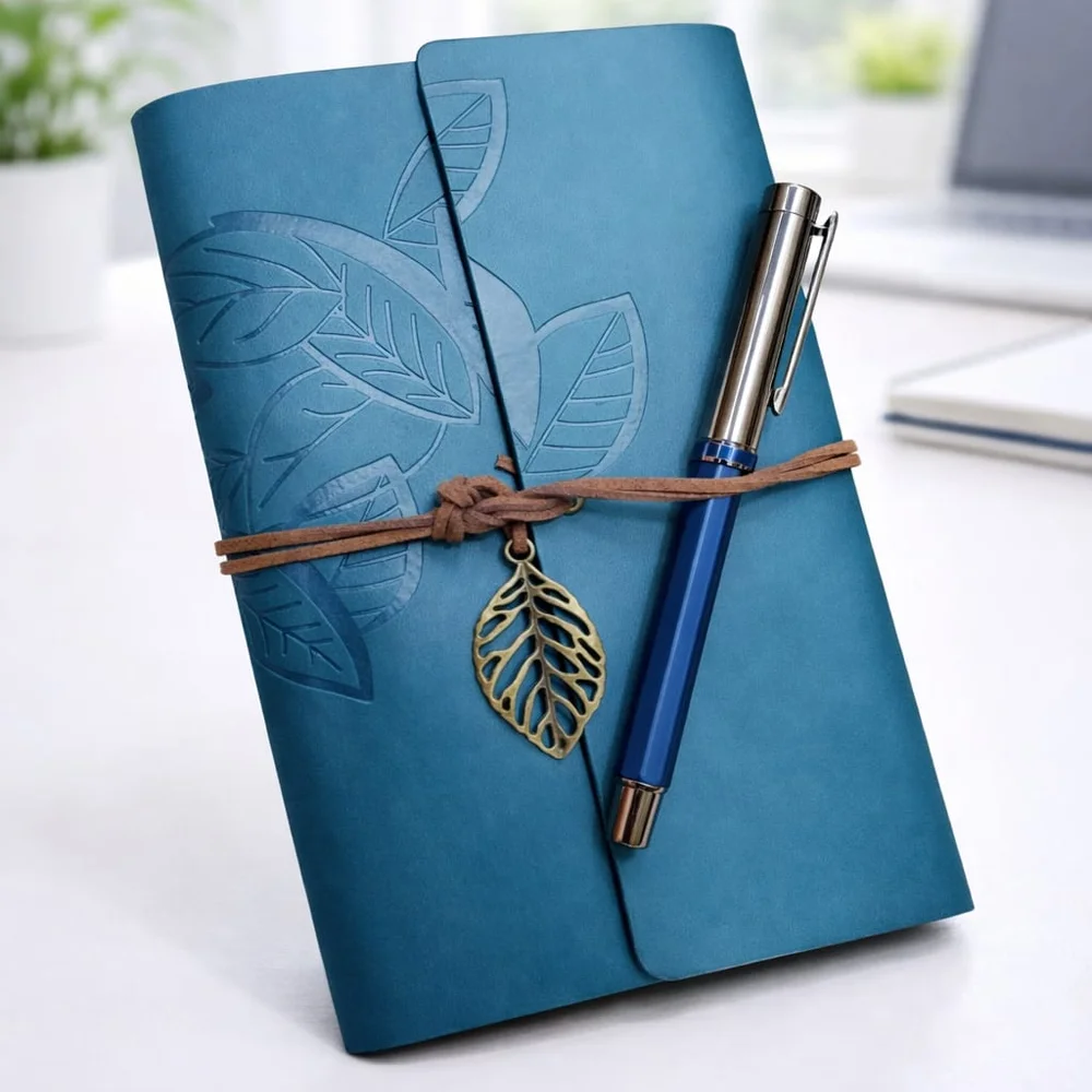 Yaprak Desenli Deri Defter Ve Lacivert Metal Roller Kalem Seti Fiyatı, Yorumları ve Özellikleri