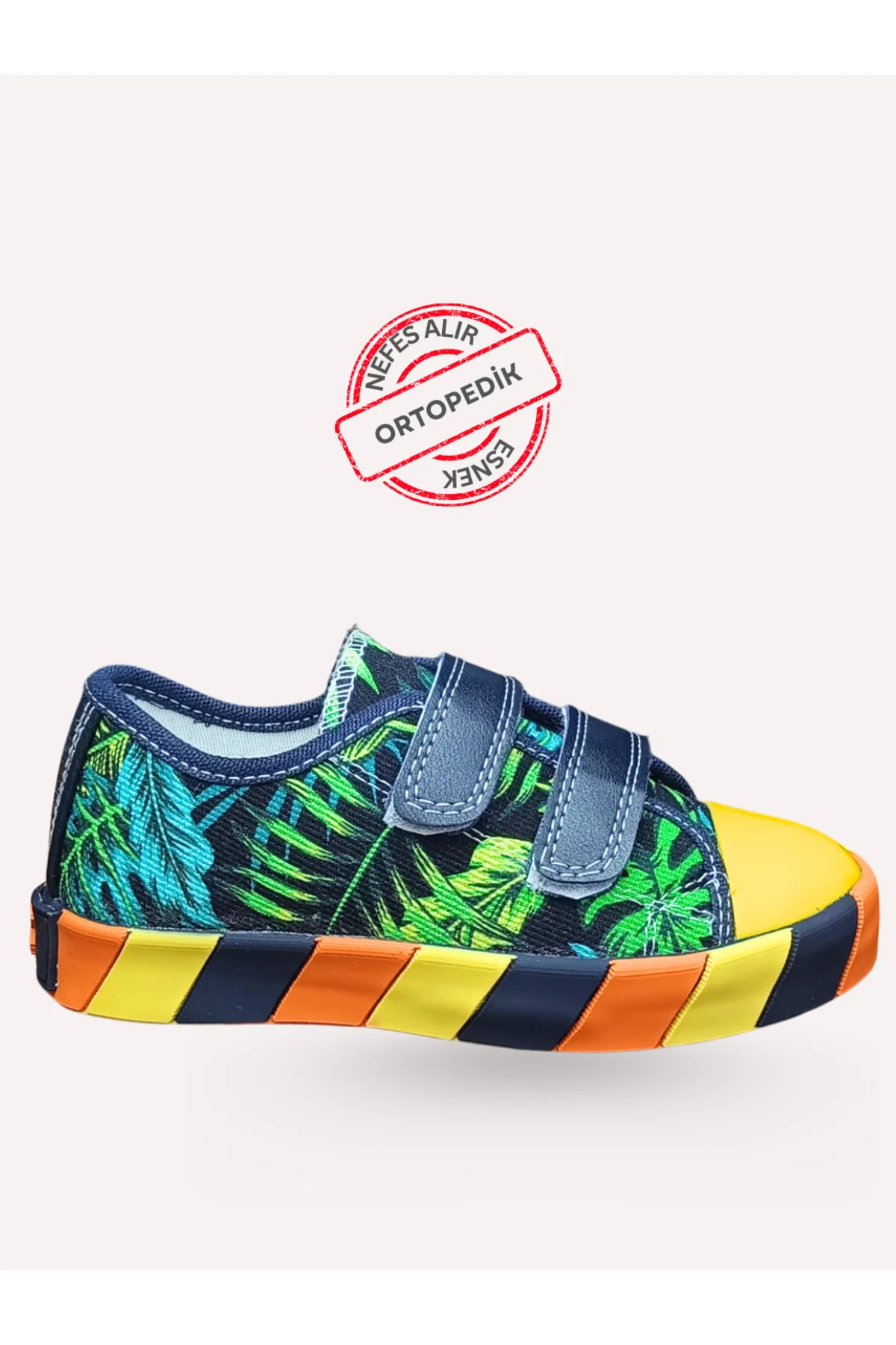 Yaprak Desenli Kanvas Yazlık Erkek Çocuk Sneaker