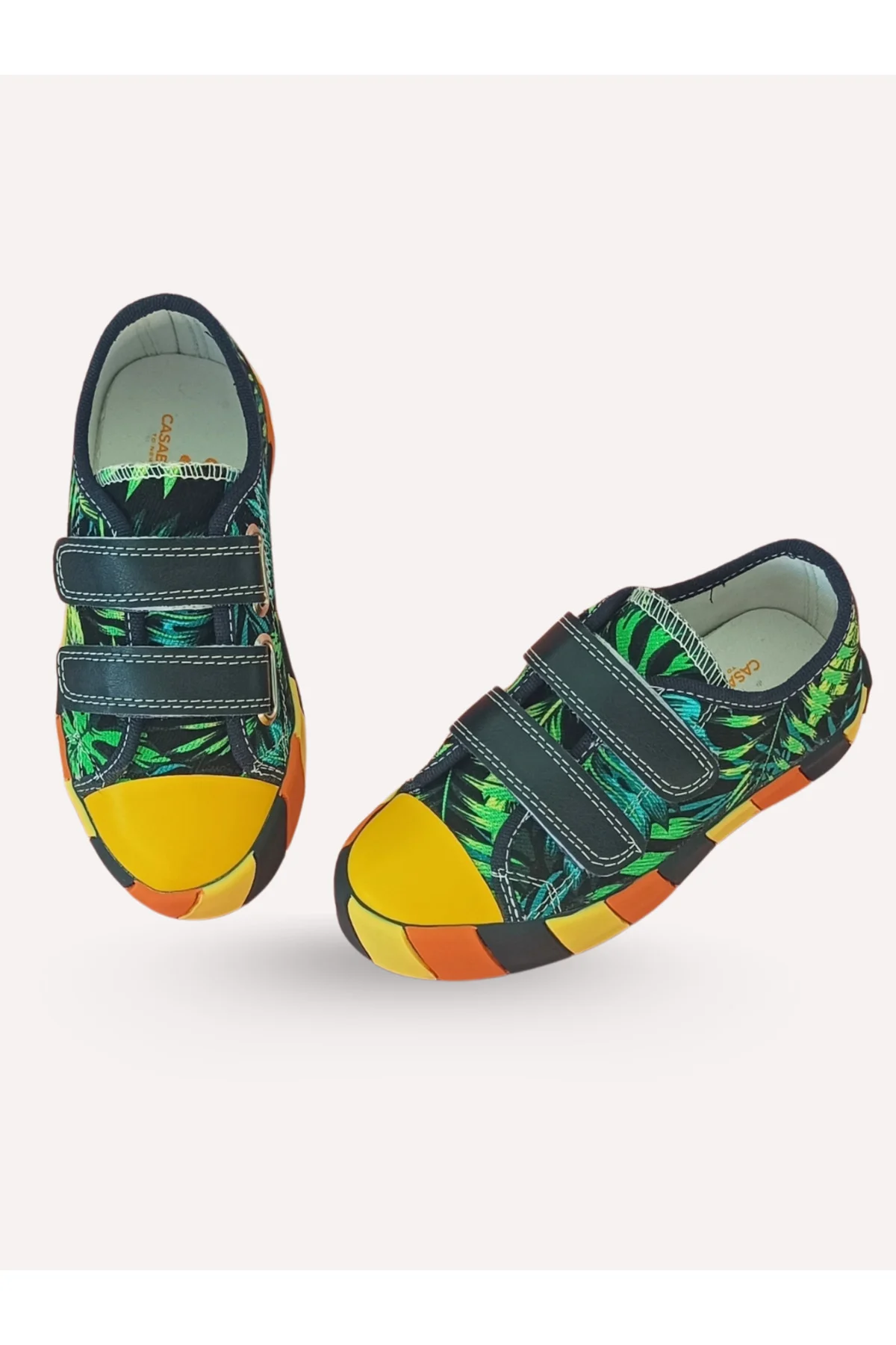 Yaprak Desenli Kanvas Yazlık Erkek Çocuk Sneaker