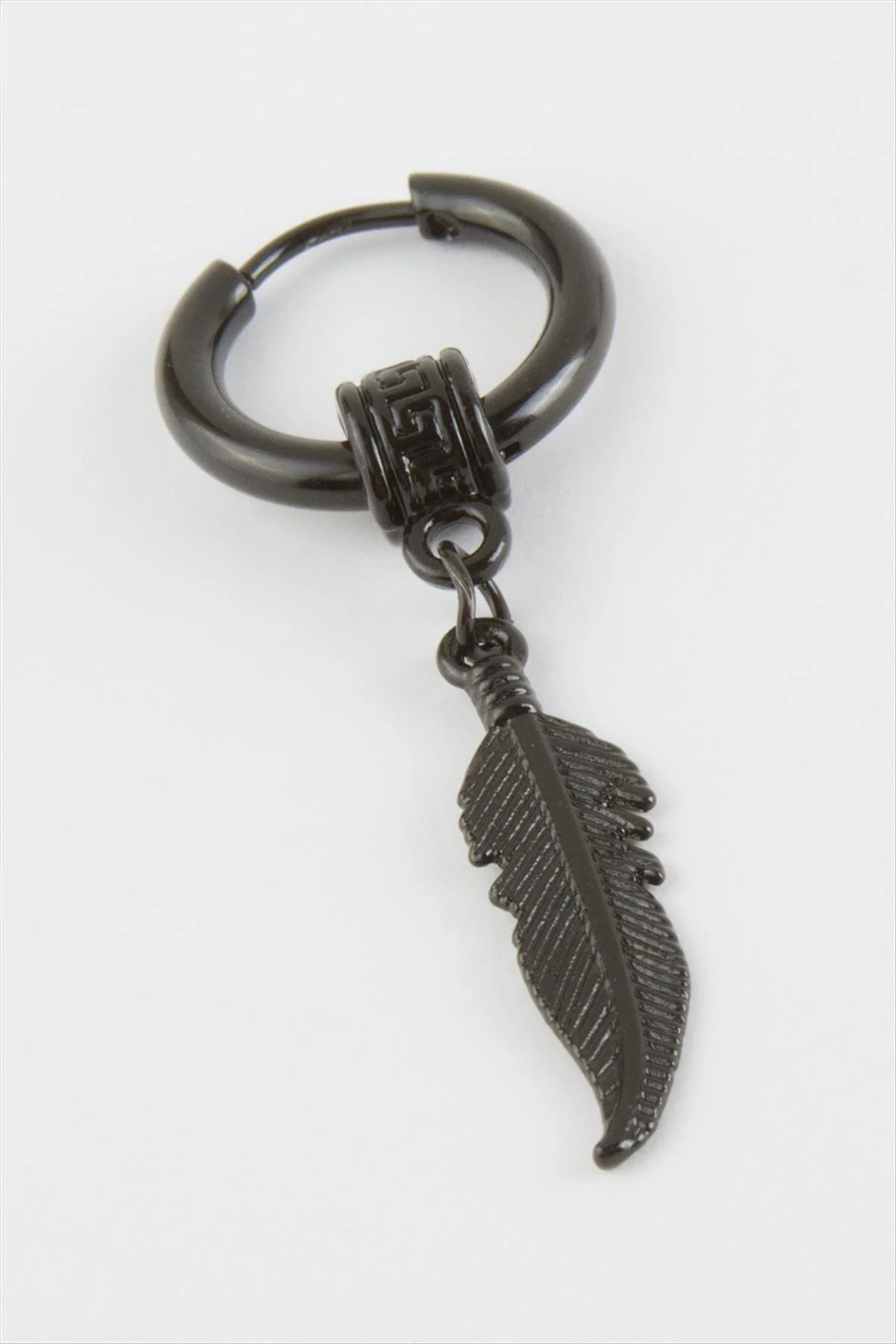 Yaprak Erkek () Çelik Küpe-Siyah