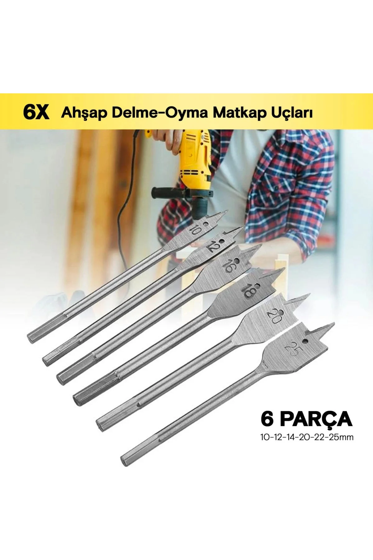 Yaprak Matkap Ucu Seti 6 Adet ( Lisinya )