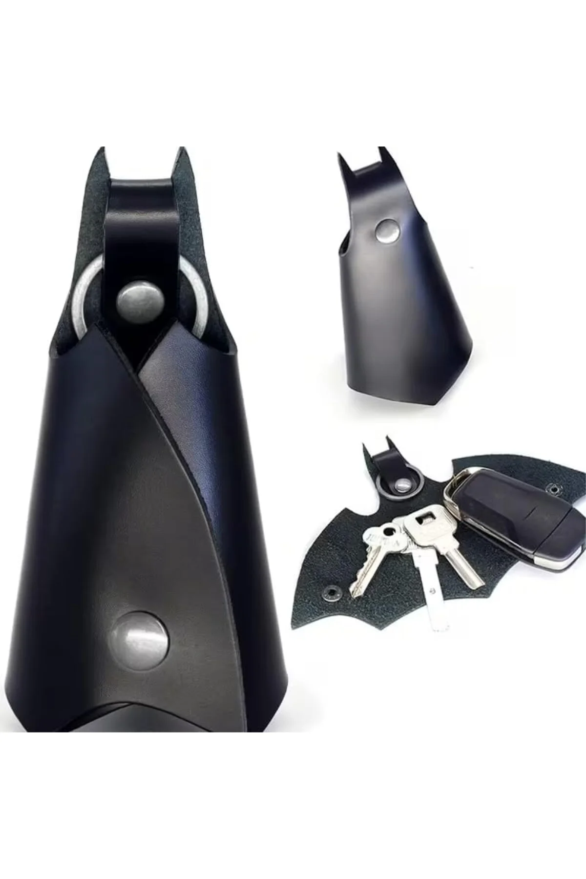 yarasa suni deri anahtar kılıfı, yarasa anahtarlık,Batman anahtar
