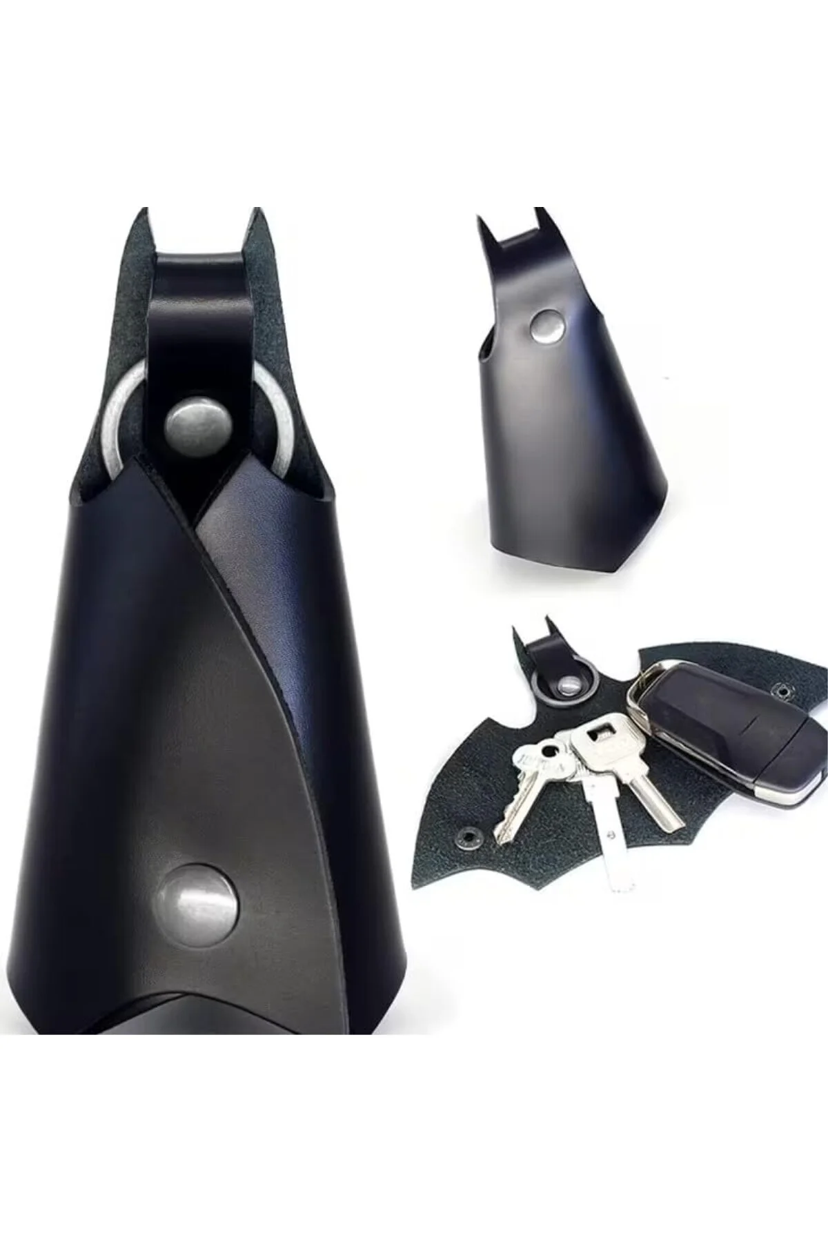 yarasa suni deri anahtar kılıfı, yarasa anahtarlık,Batman anahtar