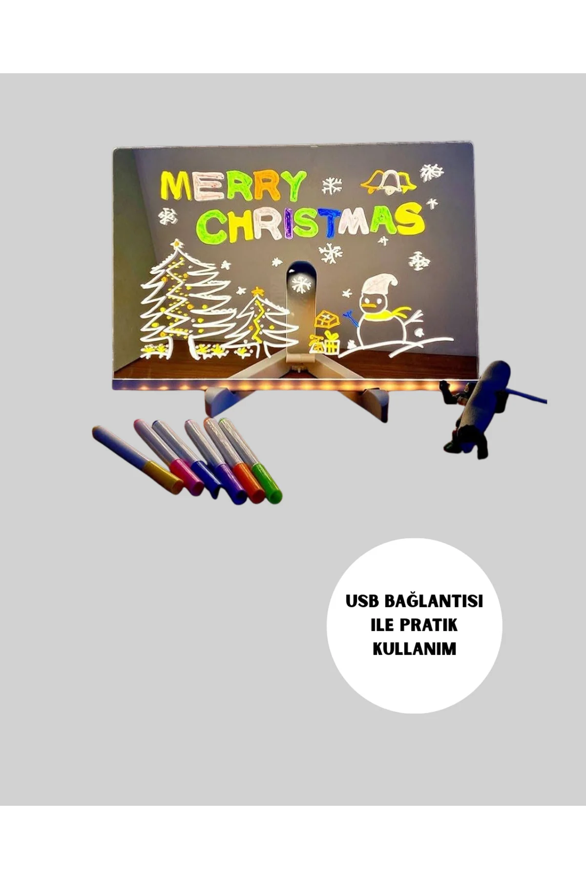 Yaratıcı Çizim ve Mesajlar İçin LED Işıklı Renkli Tahta - Lisinya