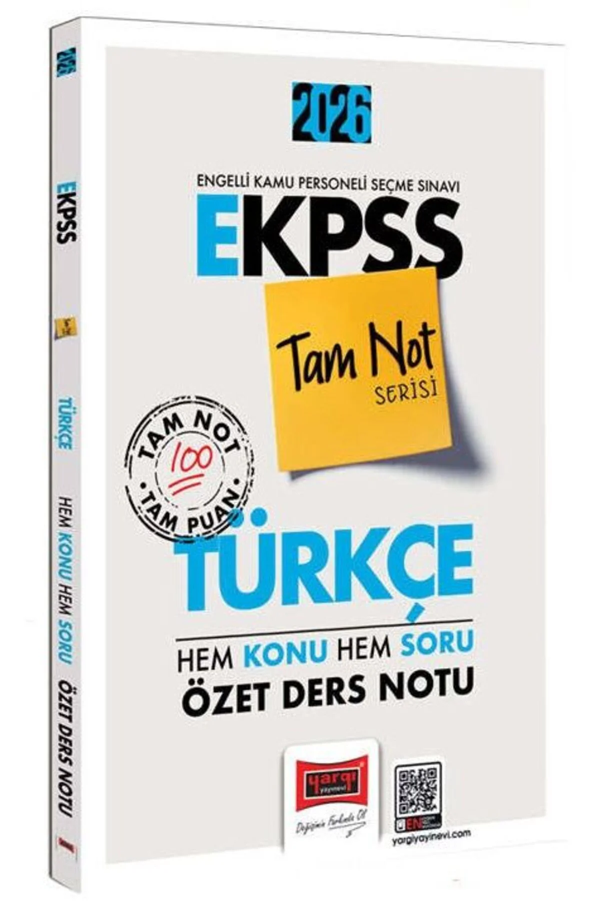 Yargı 2026 EKPSS Türkçe Hem Konu Hem Soru Özet Ders Notu Tam Not Serisi