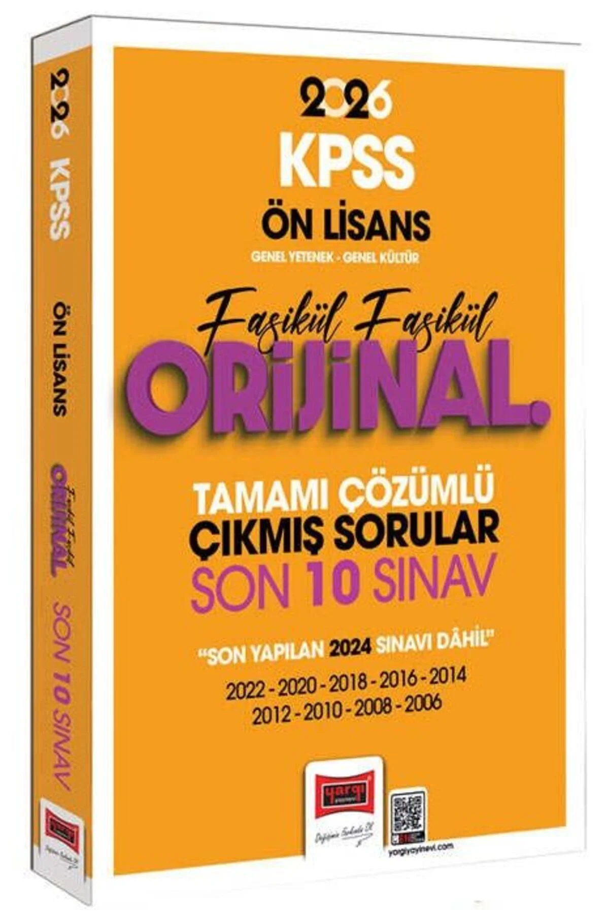 Yargı 2026 KPSS Ön Lisans Orijinal Çıkmış Sorular Son 10 Sınav Fa