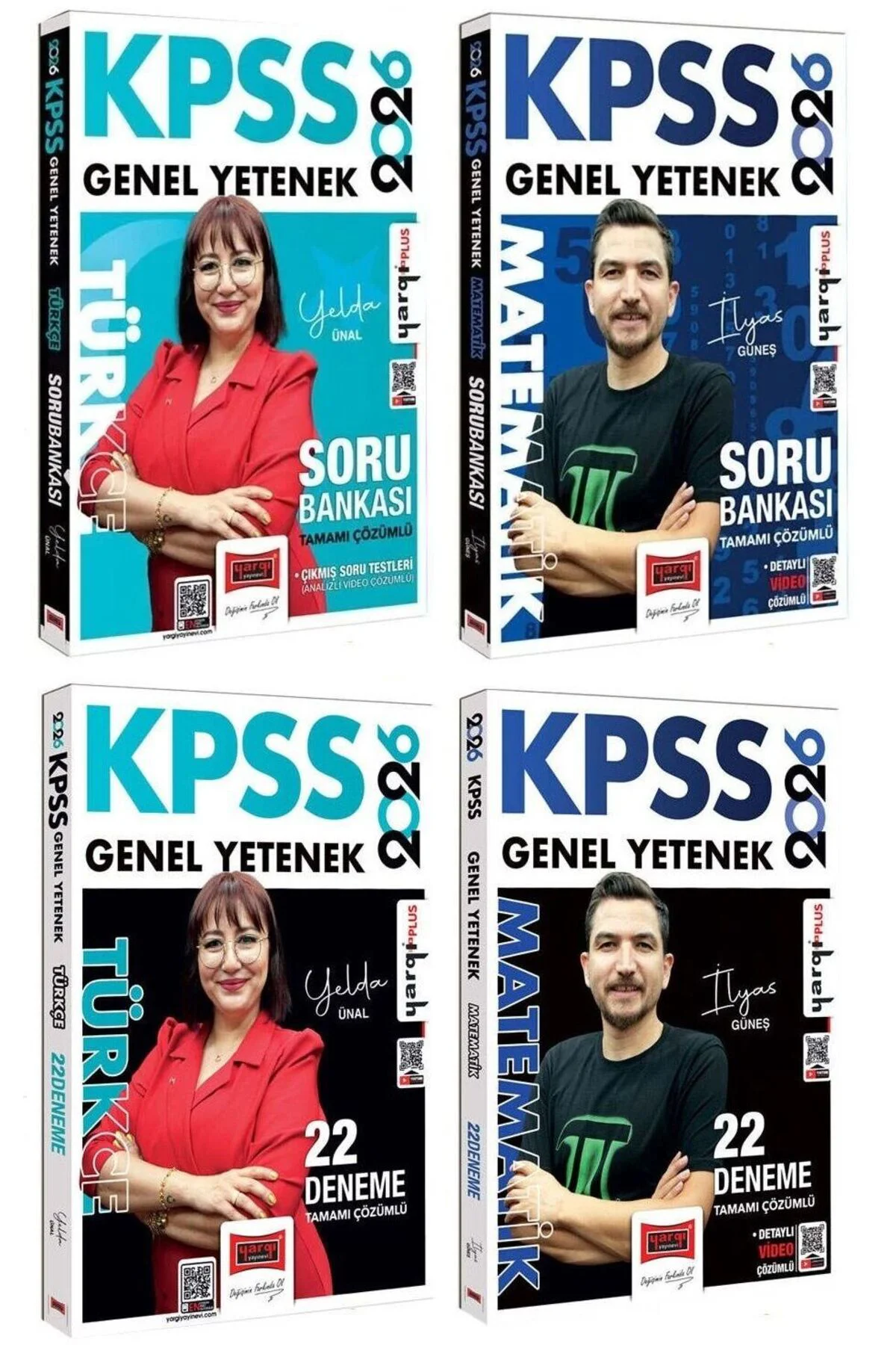 Yargı 2026 KPSS Türkçe + Matematik Soru Bankası + 22+22 Deneme 4 