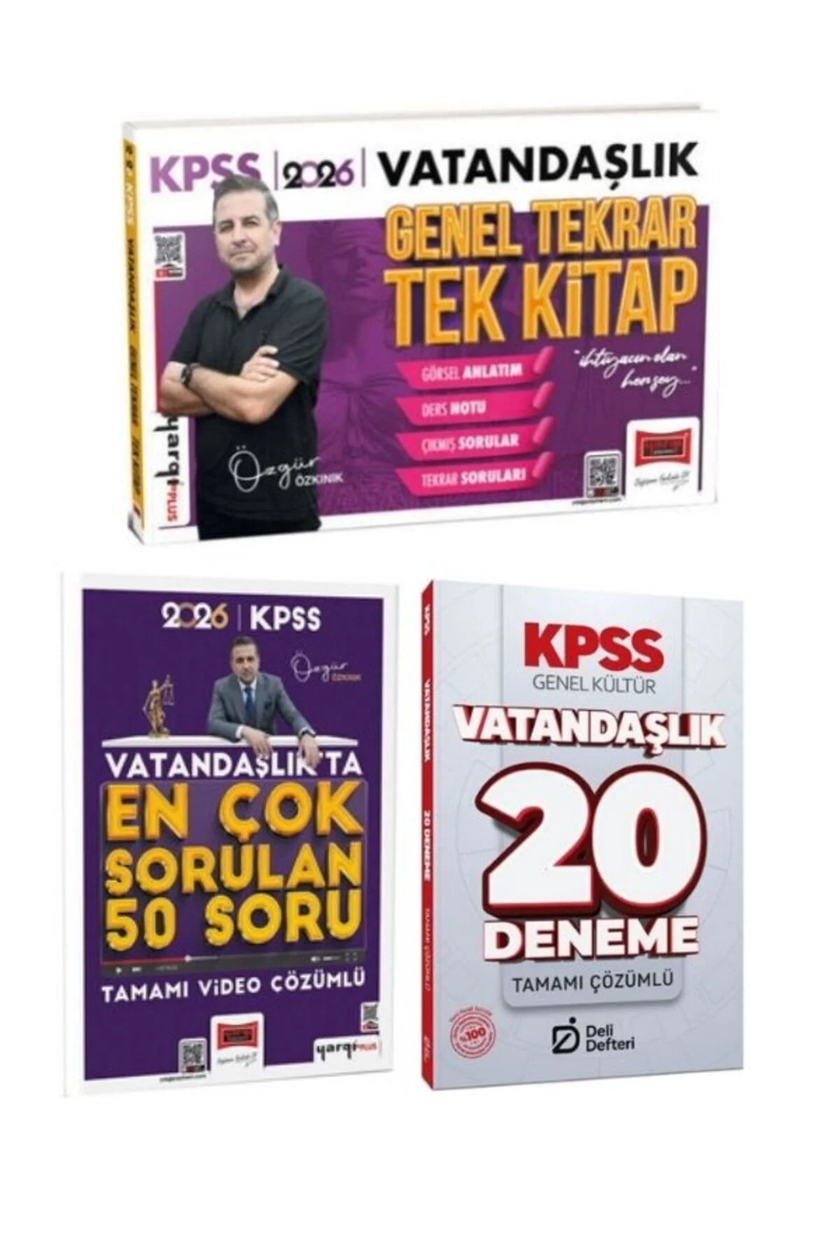 Yargı 2026 KPSS Vatandaşlık Genel Tekrar + 50 Soruda + 20 Deneme 3 Kitap Set