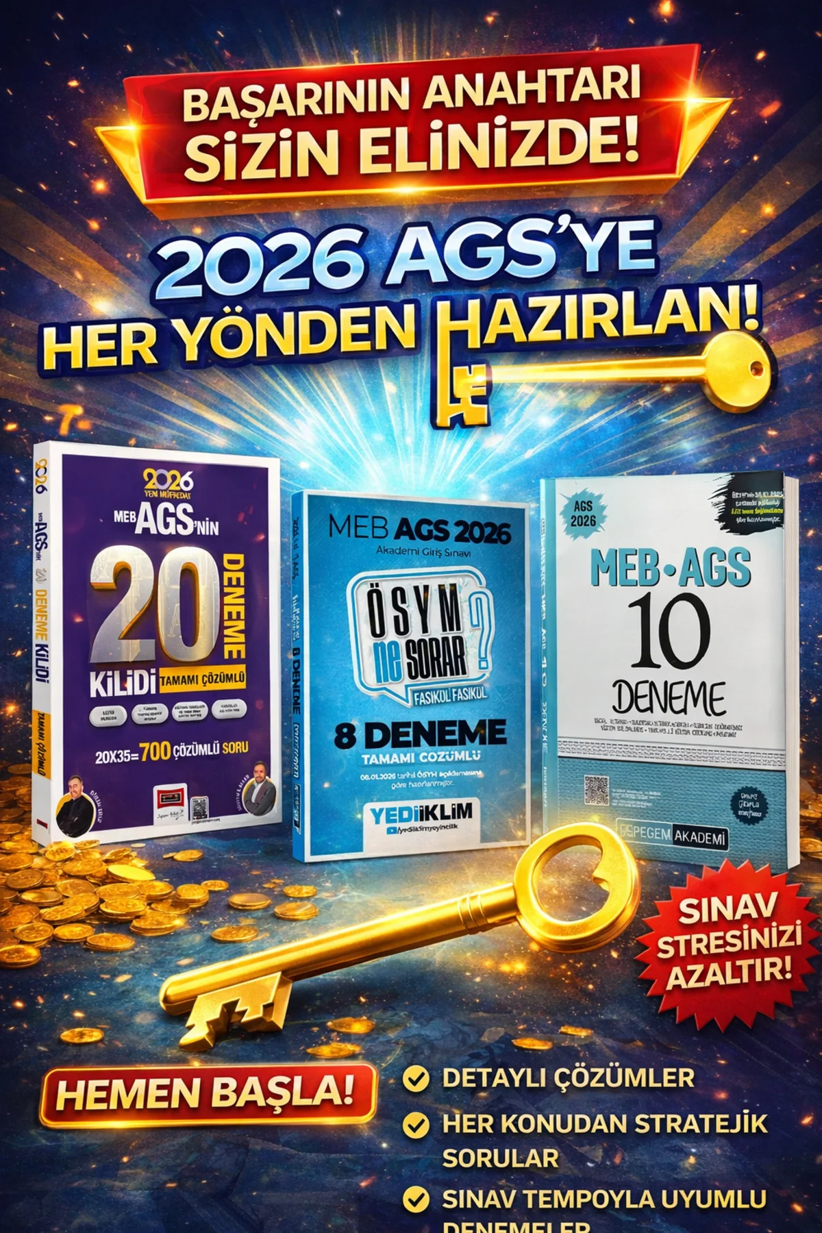 Yargı 2026 MEB-AGS Kilidi 20 Deneme & Yediiklim MEB AGS ÖSYM Ne S