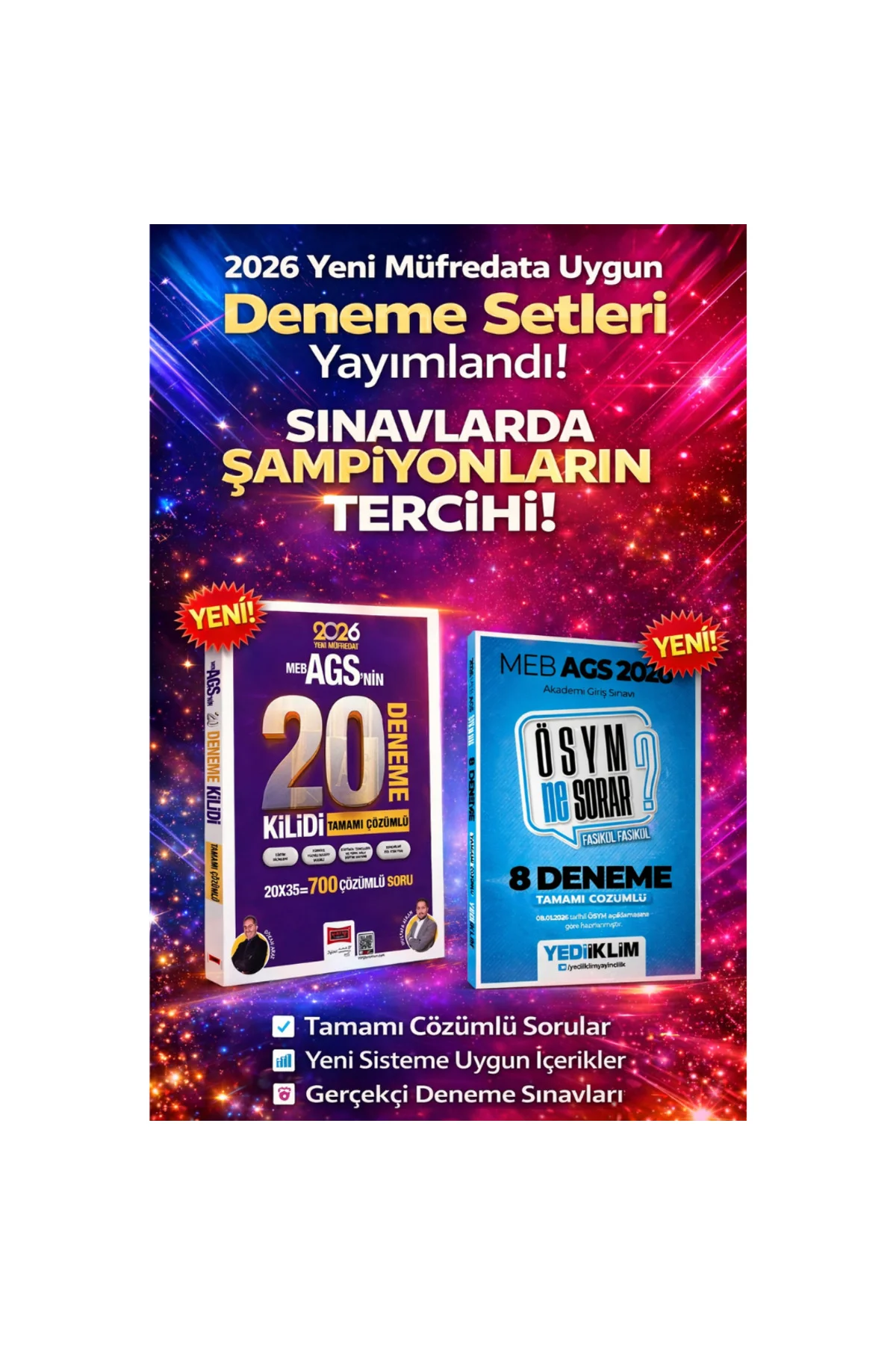 Yargı 2026 MEB-AGS Kilidi 20 Deneme & MEB AGS ÖSYM Ne Sorar 8 Fasikül Deneme Yediiklim Seti
