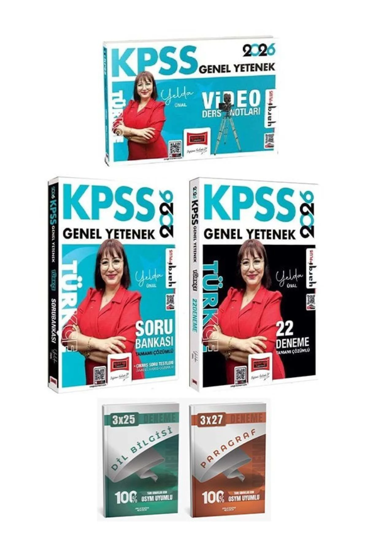Yargı + Anla Kazan 2026 KPSS Türkçe Video Ders Notları + Soru Bankası + 22 Deneme 3 lü Set - Yelda Ü