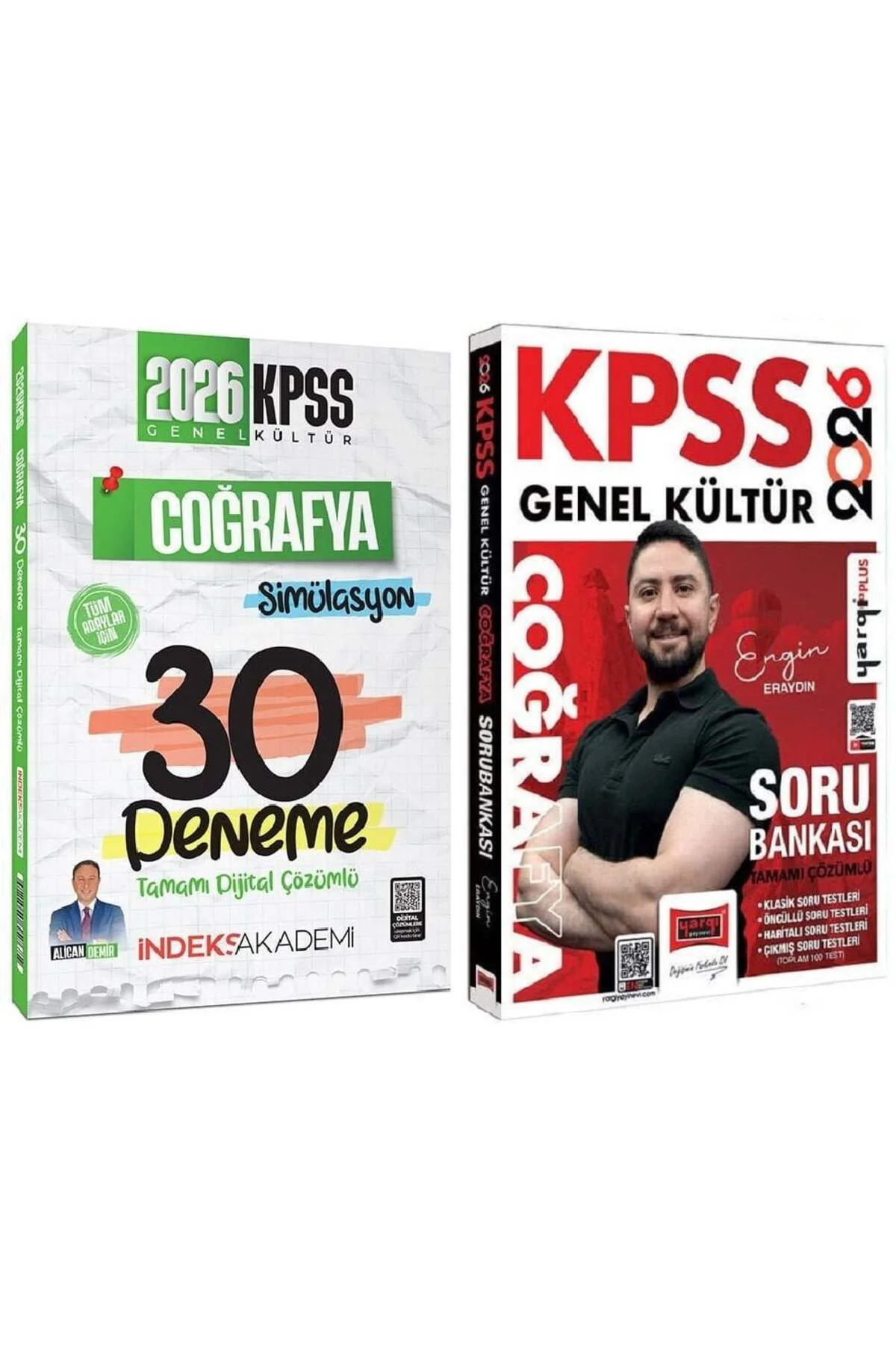 Yargı + İndeks 2026 KPSS Coğrafya Soru Bankası + 30 Deneme 2 li Set - Engin Eraydın, Alican Demir Ya