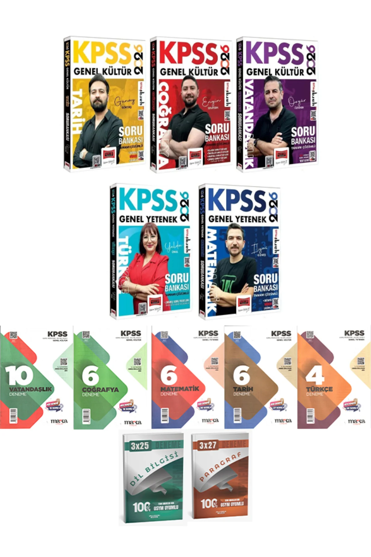Yargı + Marka 2026 KPSS GY GK Lisans Tüm Dersler Soru + Deneme + Anla Kazan Deneme 12 li Set