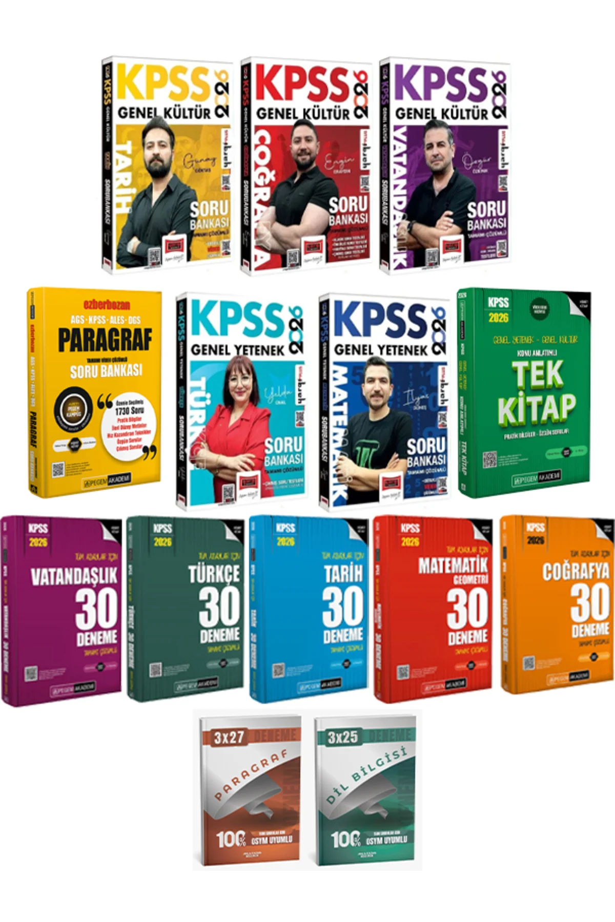 Yargı + Pegem 2026 KPSS Lisans Tüm Dersler Soru + Tek Kitap Konu + 150 Deneme + Ezberbozan Paragraf