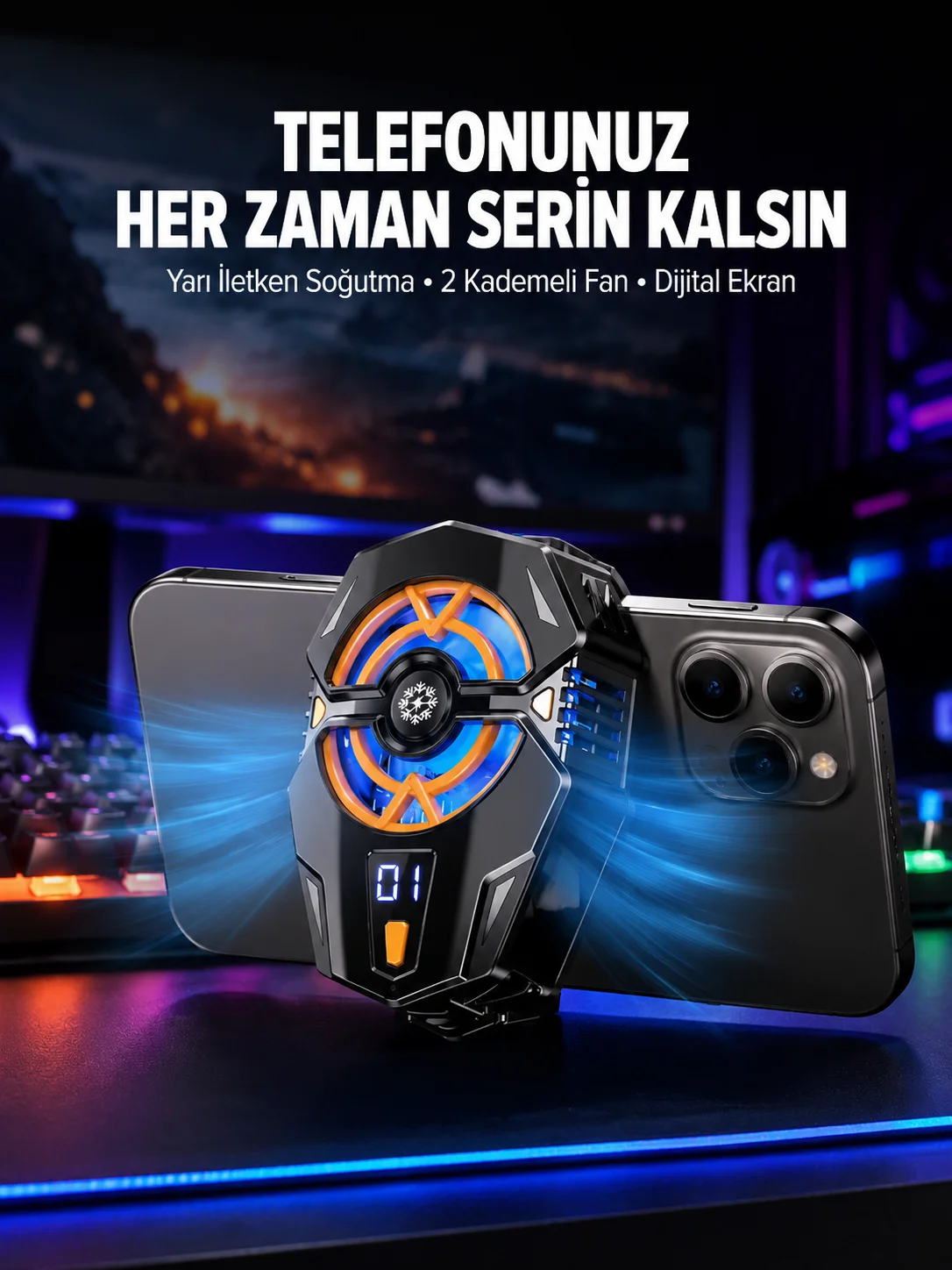 Yarı İletken Cep Telefonu Radyatörü 2 Hız Kademeli Dijital Ekranlı