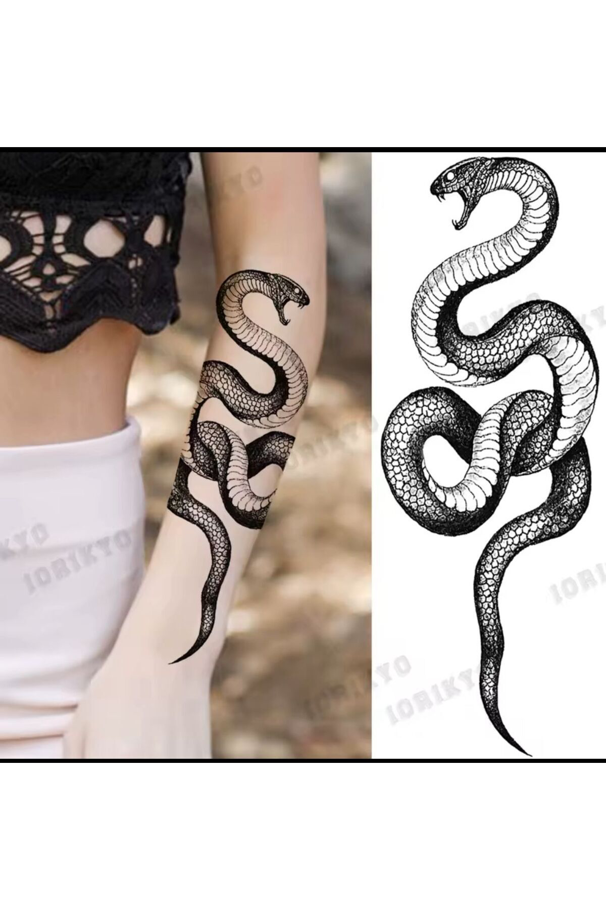 YARI KALICI ( MİN 15 GÜN MAX 1 AY) YILAN FİGÜRLÜ TATTOO DÖVME