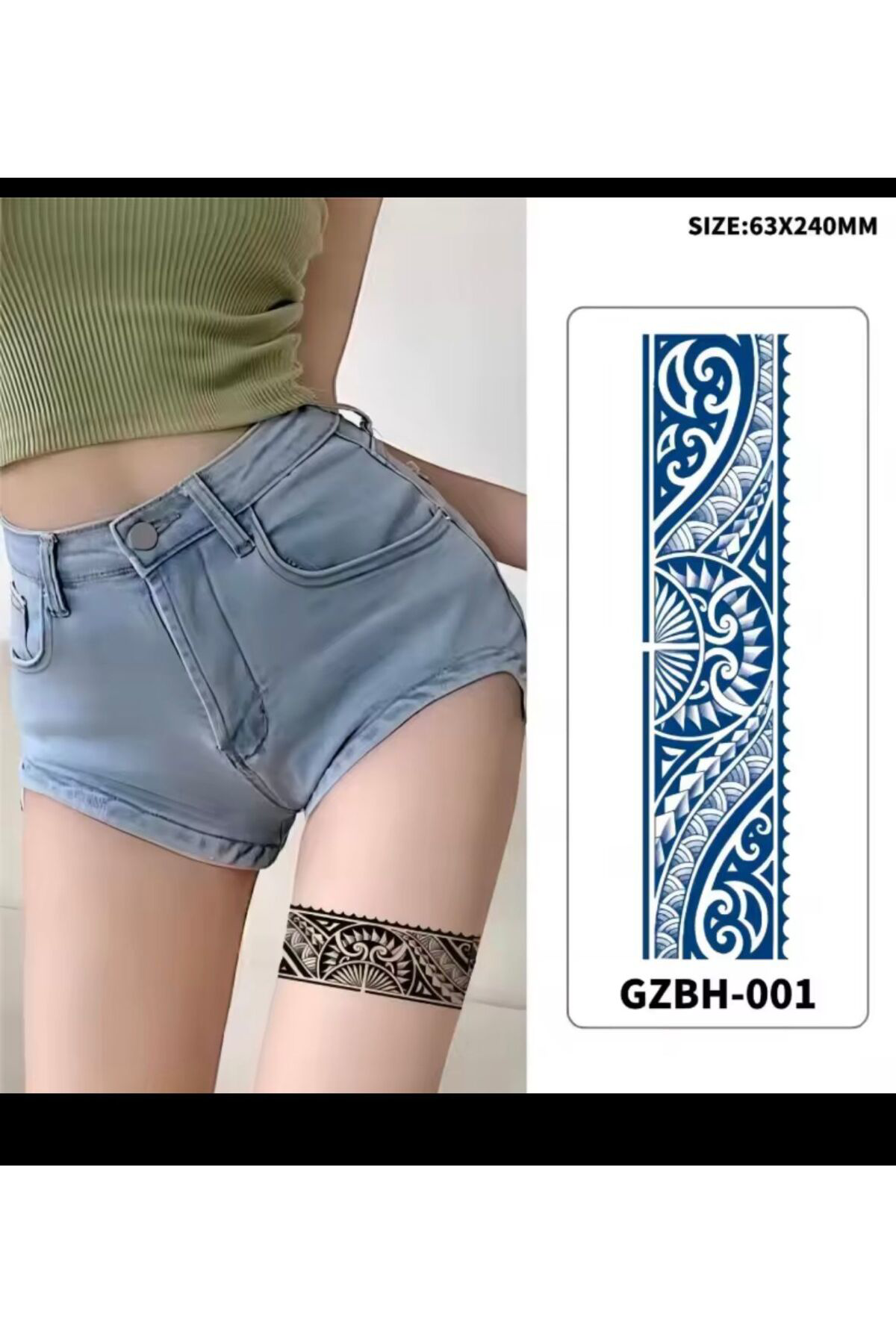 Arescollection Yari Kalici ( Min 15 Gün Max 1 Ay) Tribal Figürlü Tattoo Dövme